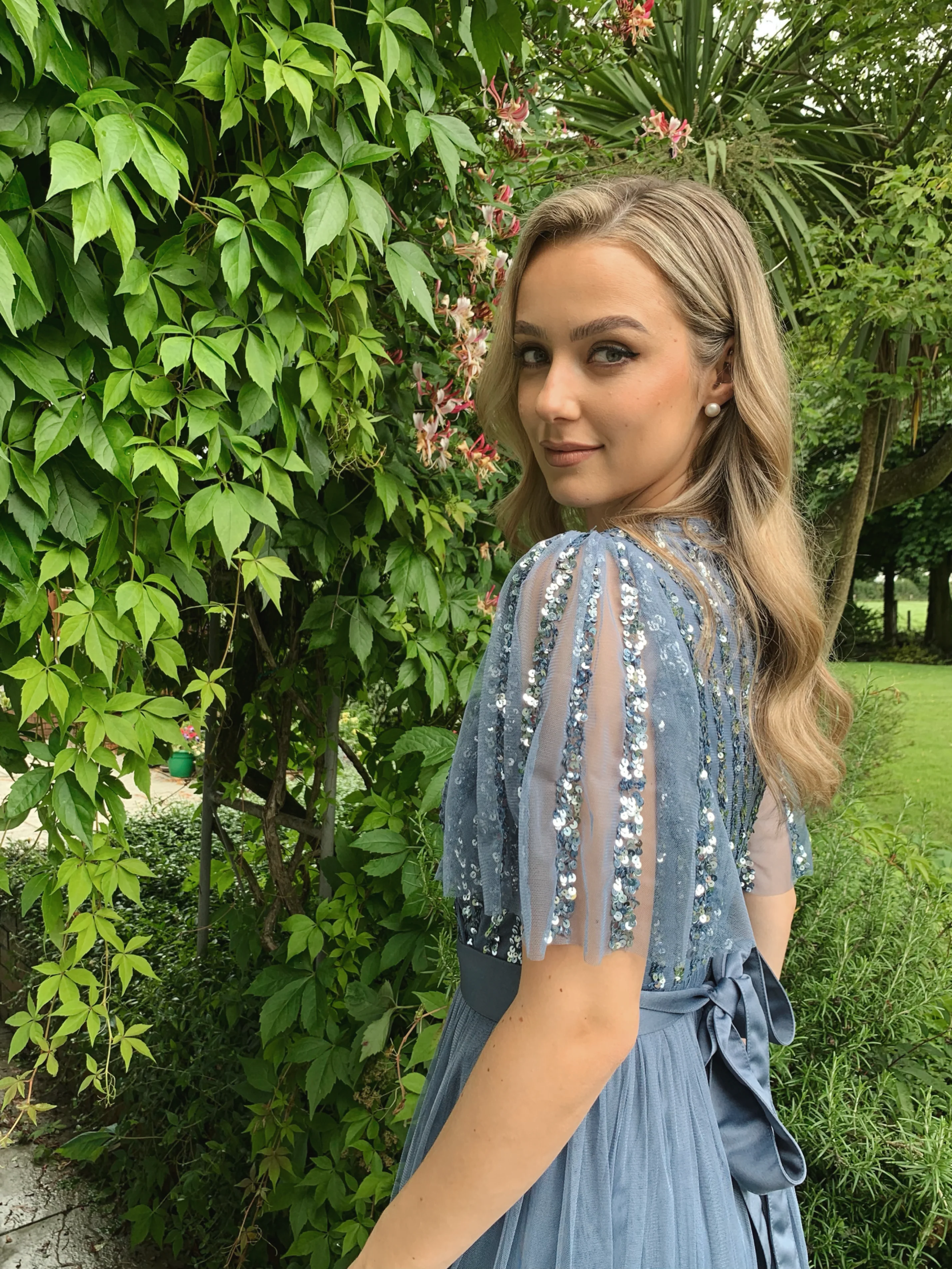 ANGEL SLEEVE EMBELLISHED MAXI DRESS WITH SASH BELT - Image 10