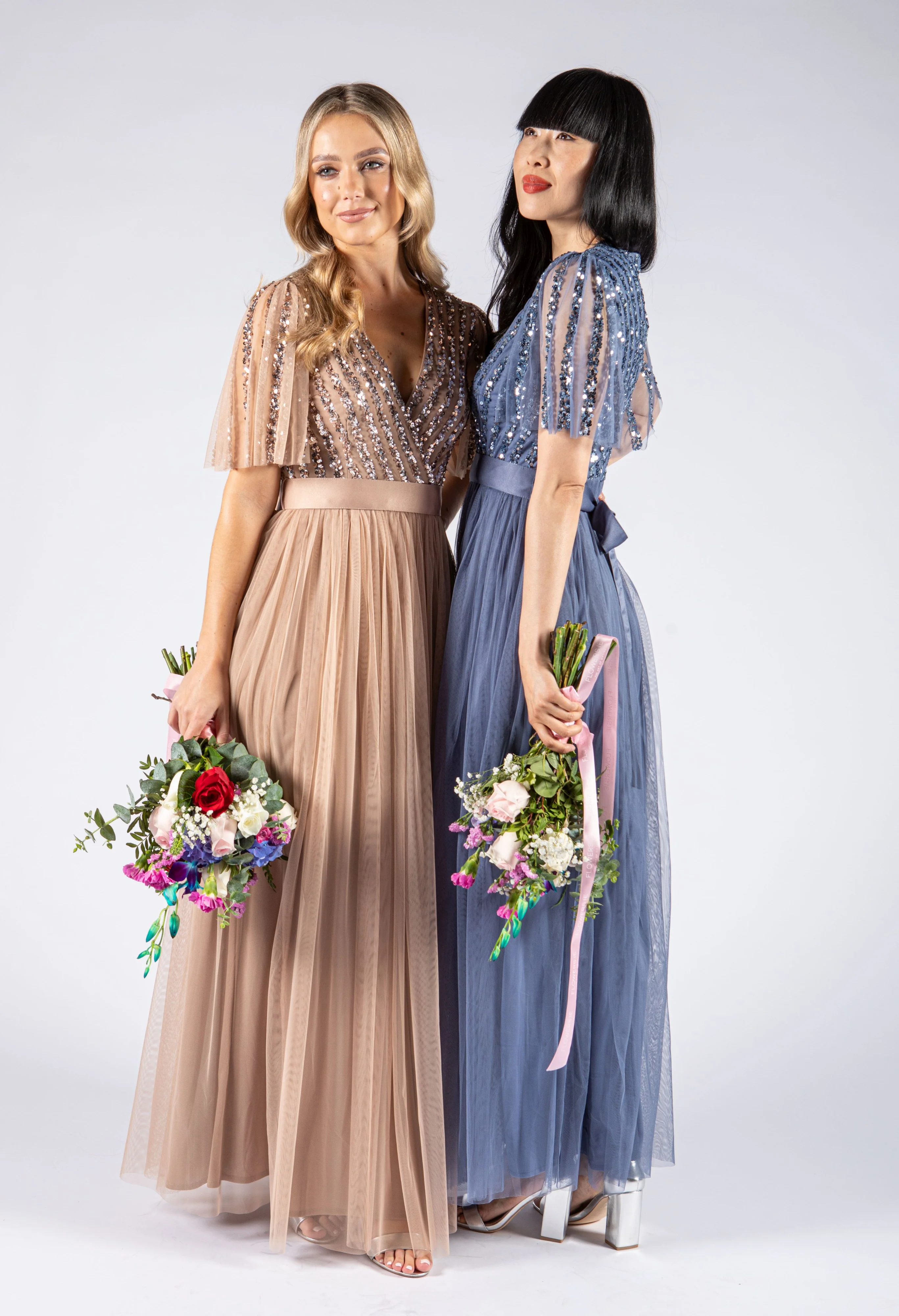 ANGEL SLEEVE EMBELLISHED MAXI DRESS WITH SASH BELT - Image 11