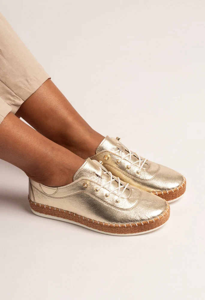 Evette Leather Plimsol - Image 5