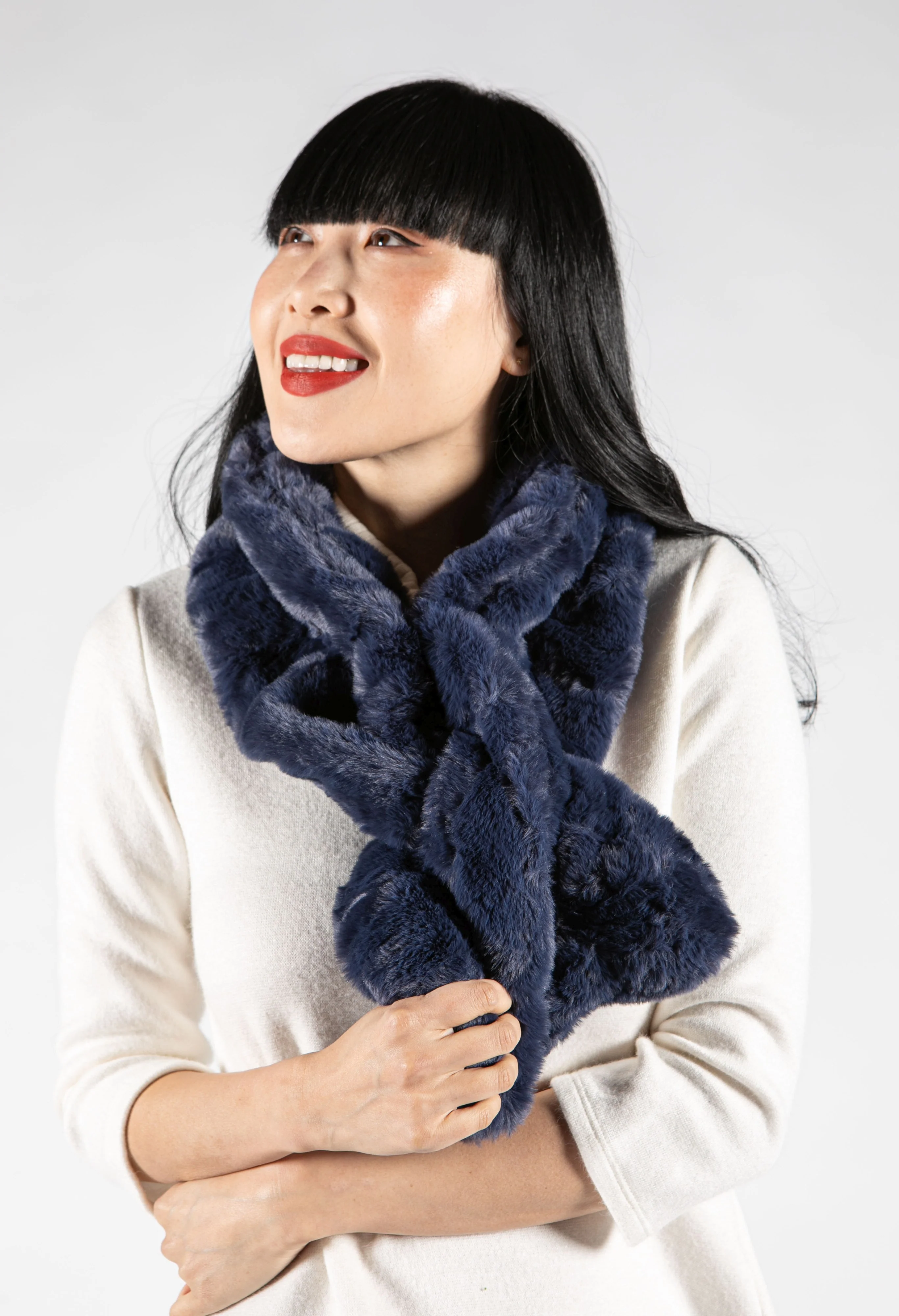 Faux Fur Gathered Look Scarf - Image 14
