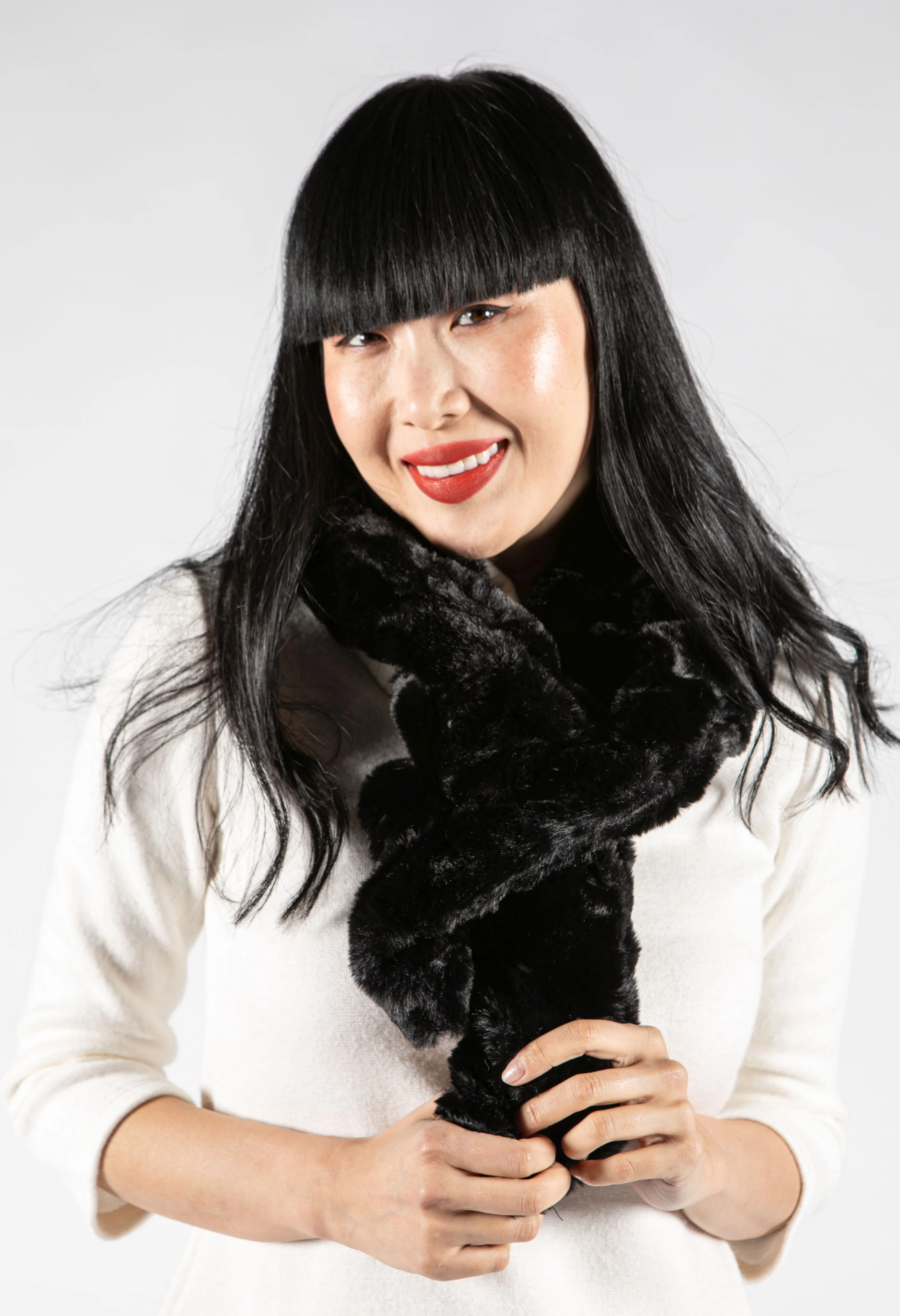 Faux Fur Gathered Look Scarf - Image 18