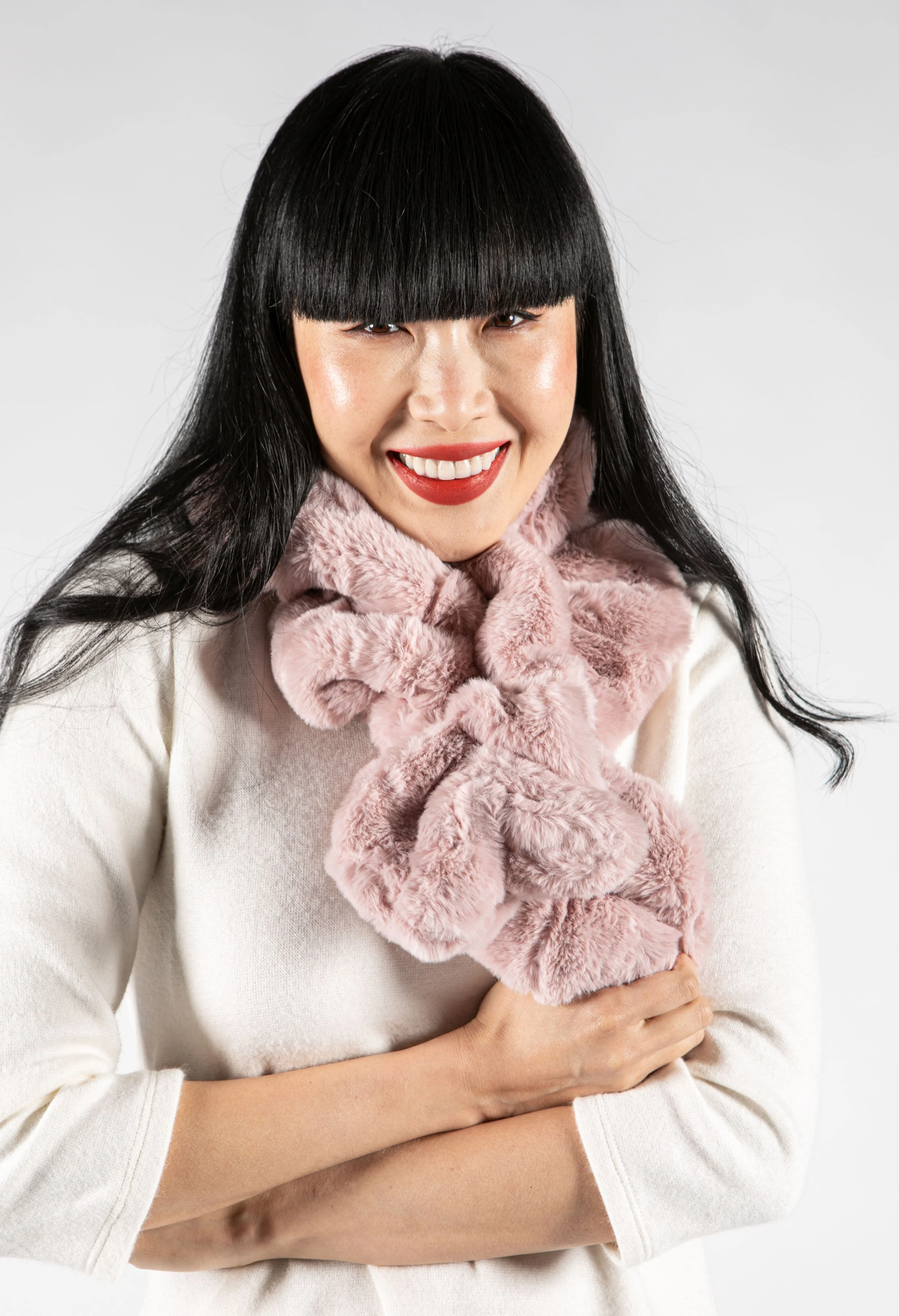Faux Fur Gathered Look Scarf - Image 22