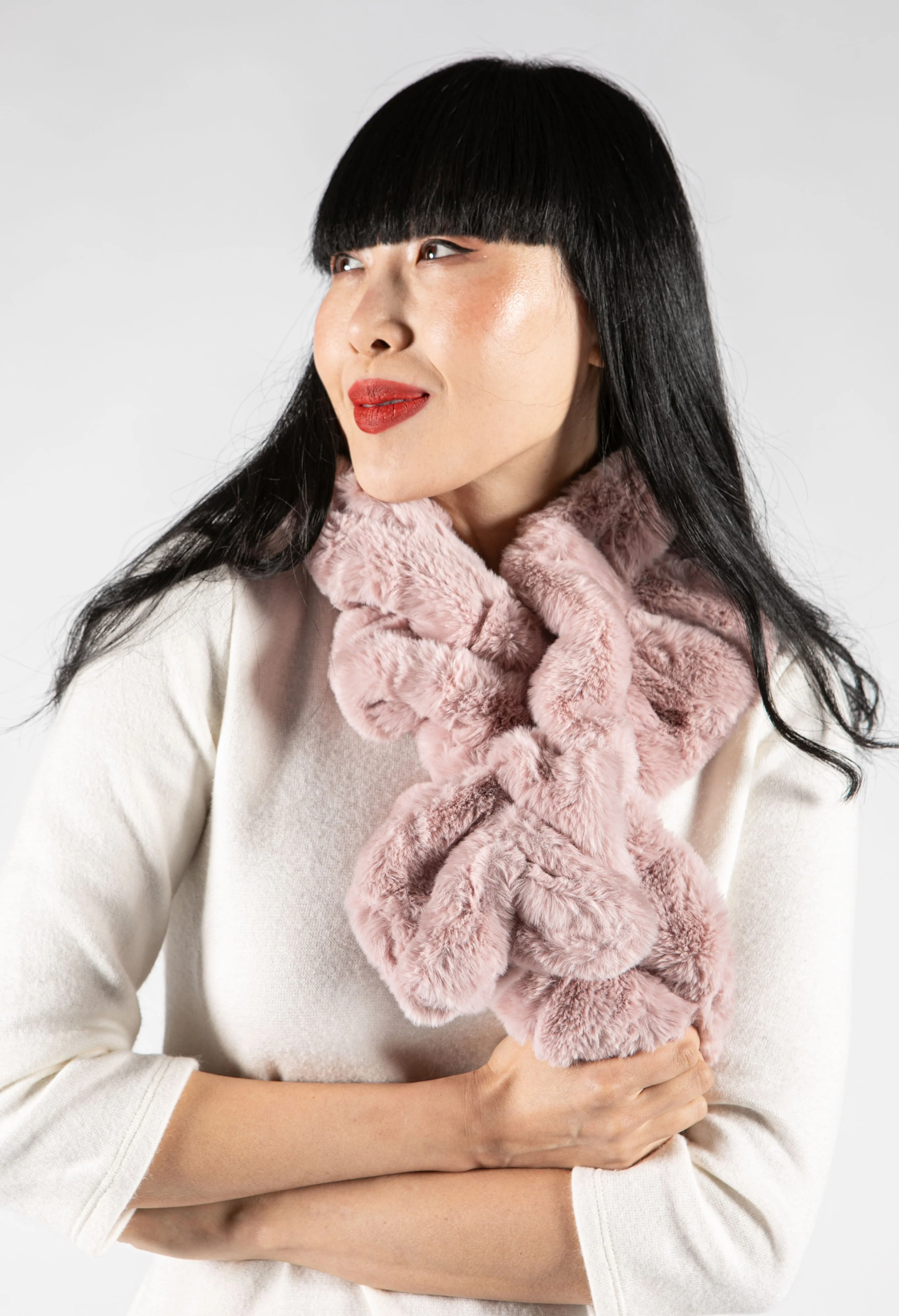 Faux Fur Gathered Look Scarf - Image 23