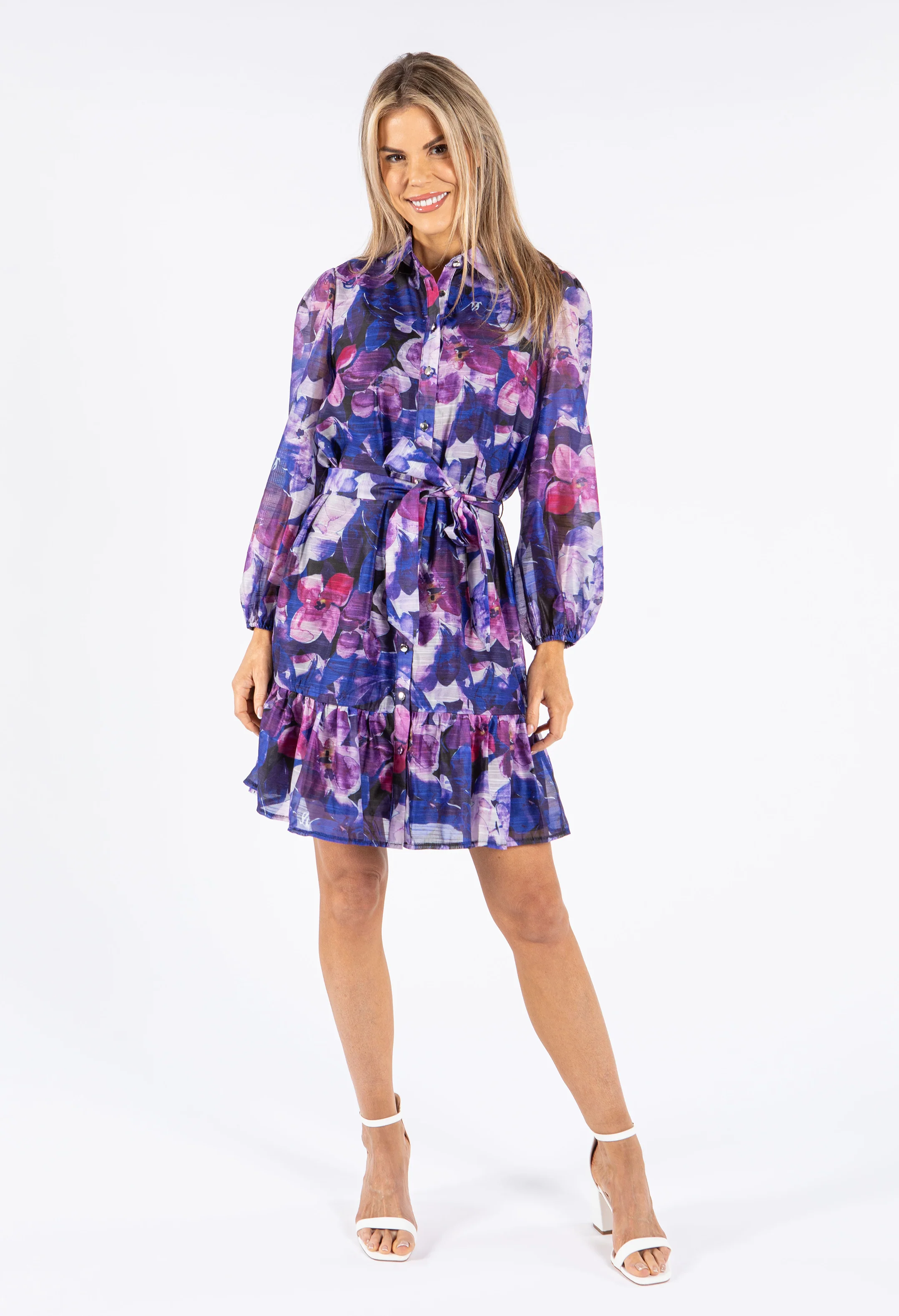 Floral Button Down Shirt Dress - Image 4