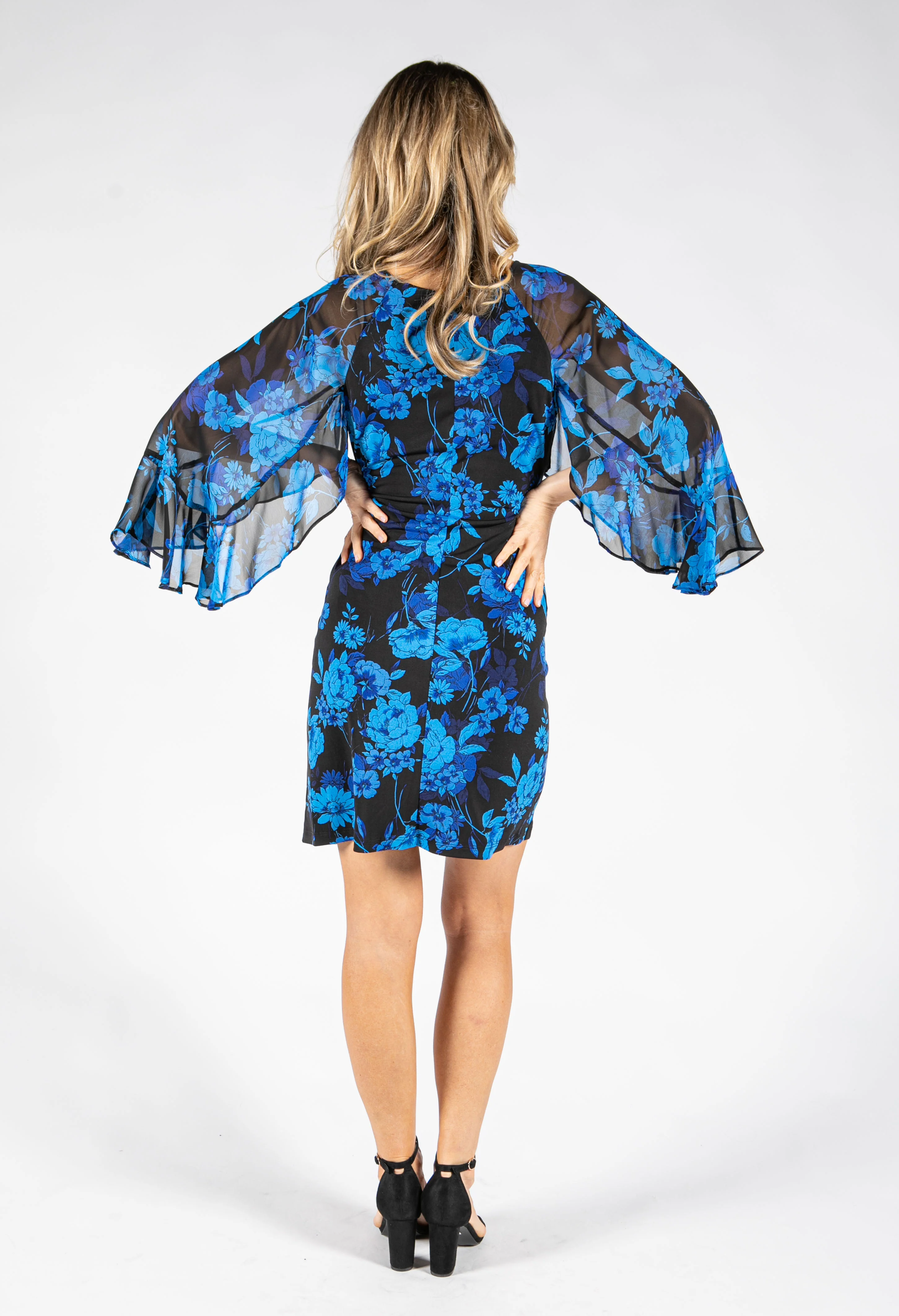 Floral Print Angel Sleeve Dress - Image 8