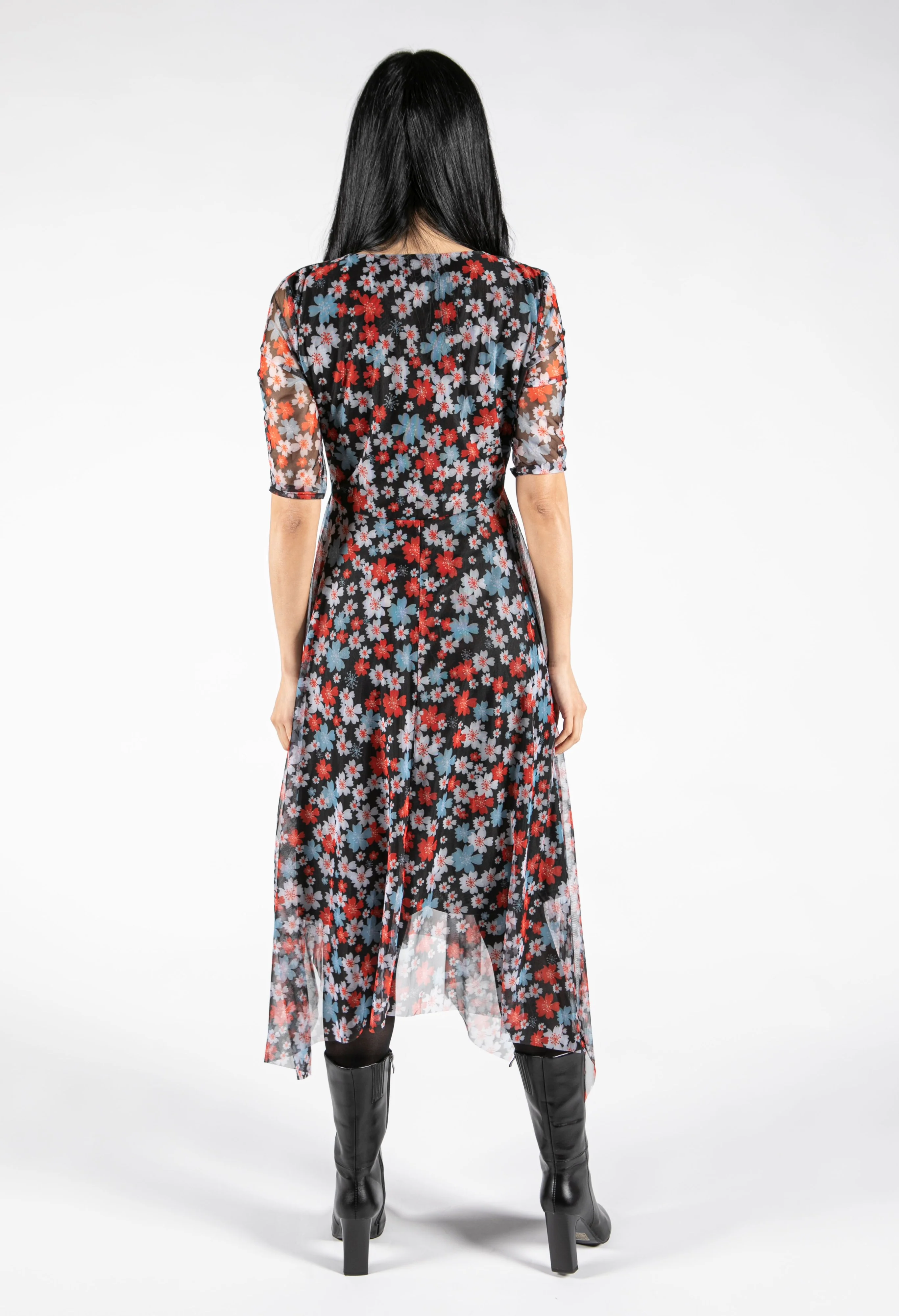 Floral Print Mesh Dress - Image 3