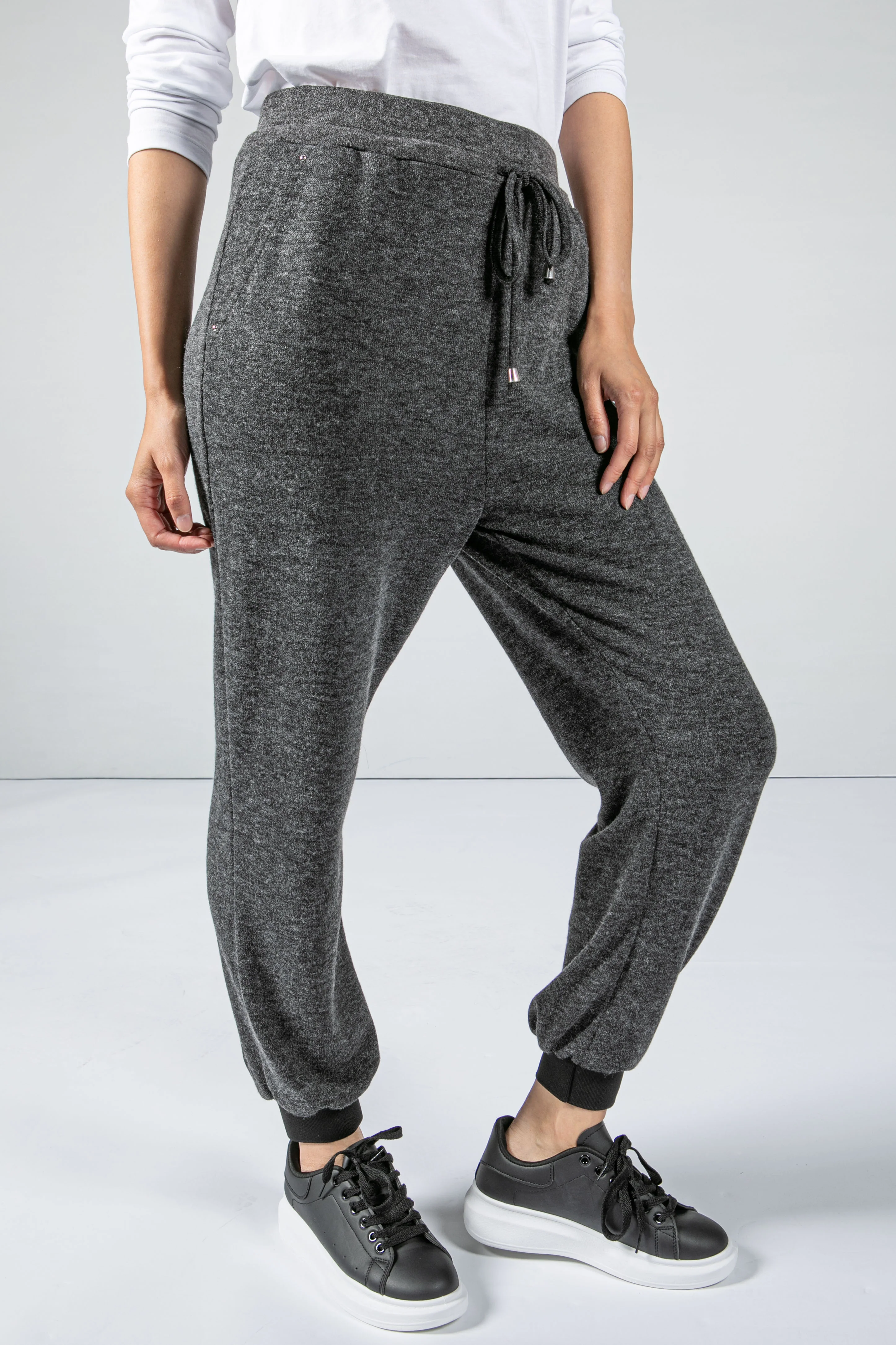 Grey Knitted Joggers - Image 4