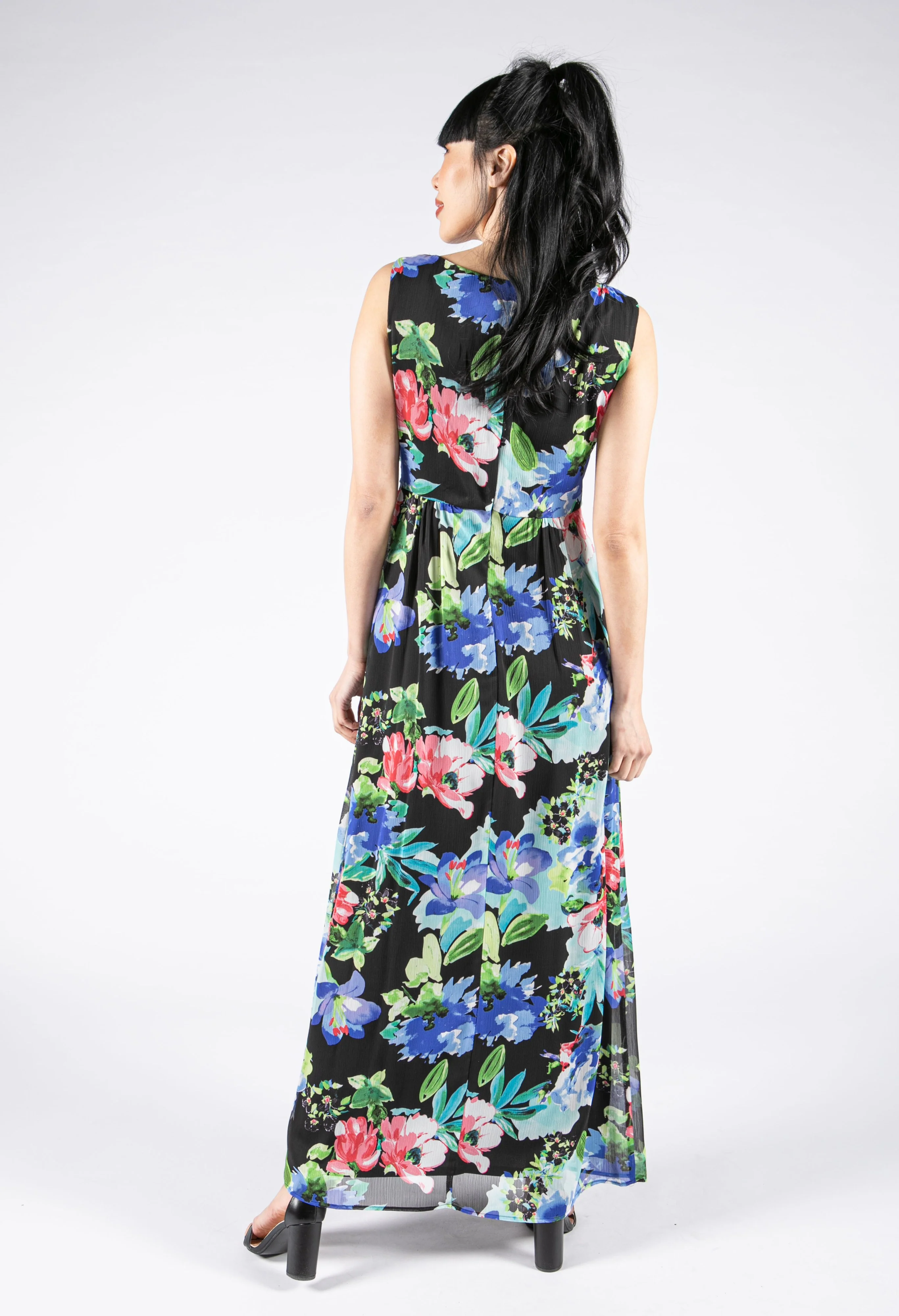 Knot Detail Floral Sleeveless Dress - Image 4
