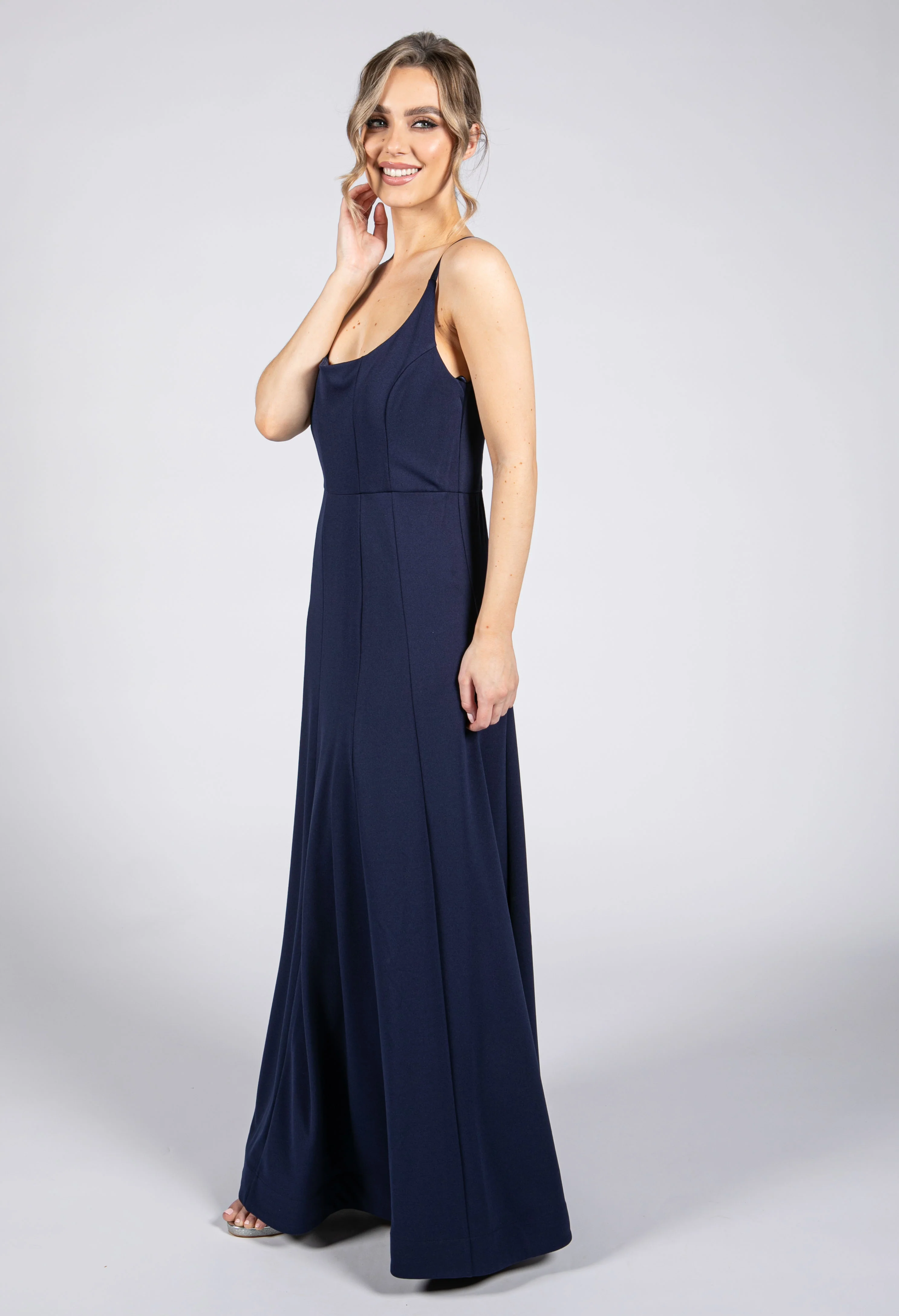 Low Back Navy Dress - Image 3