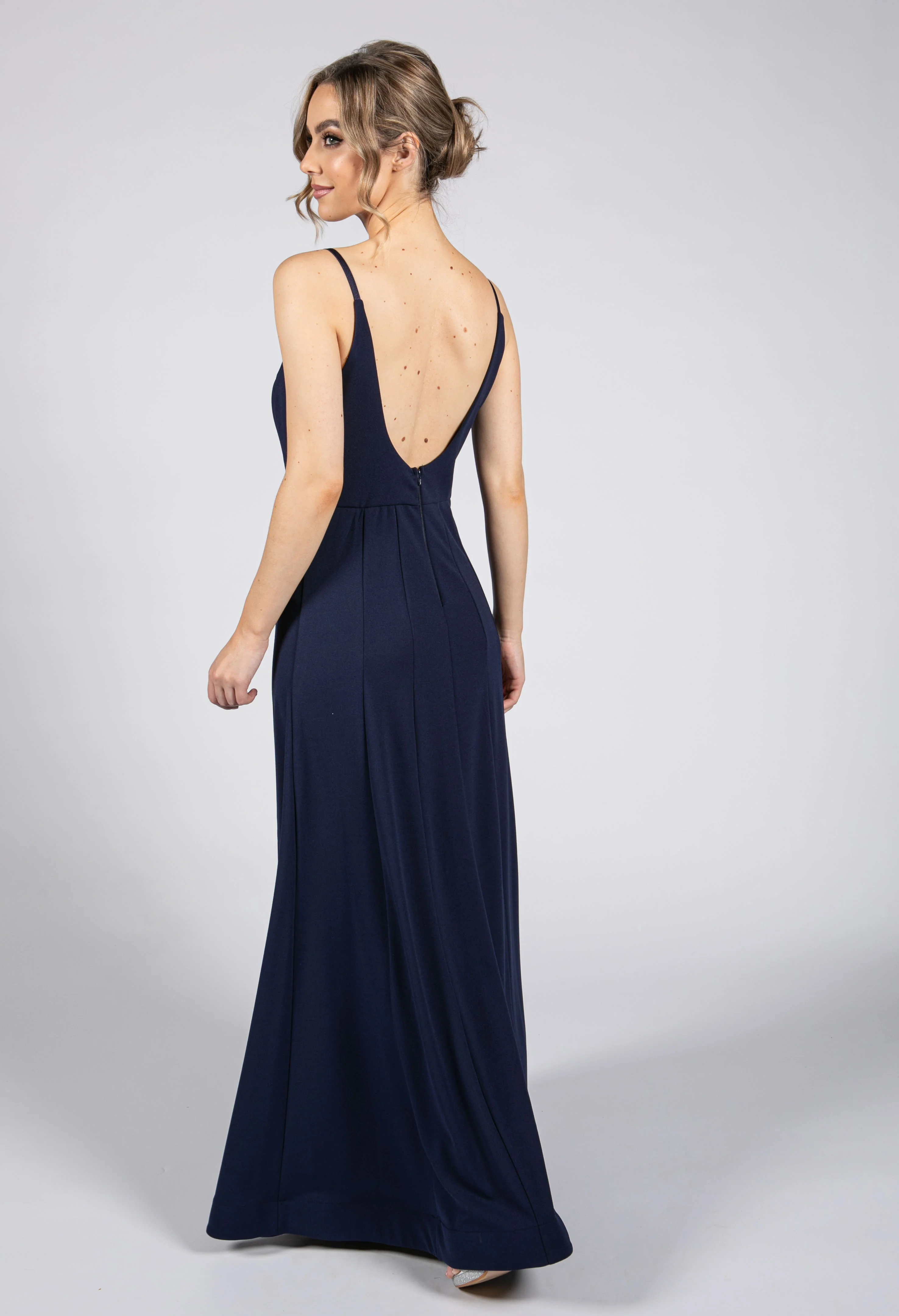 Low Back Navy Dress - Image 4