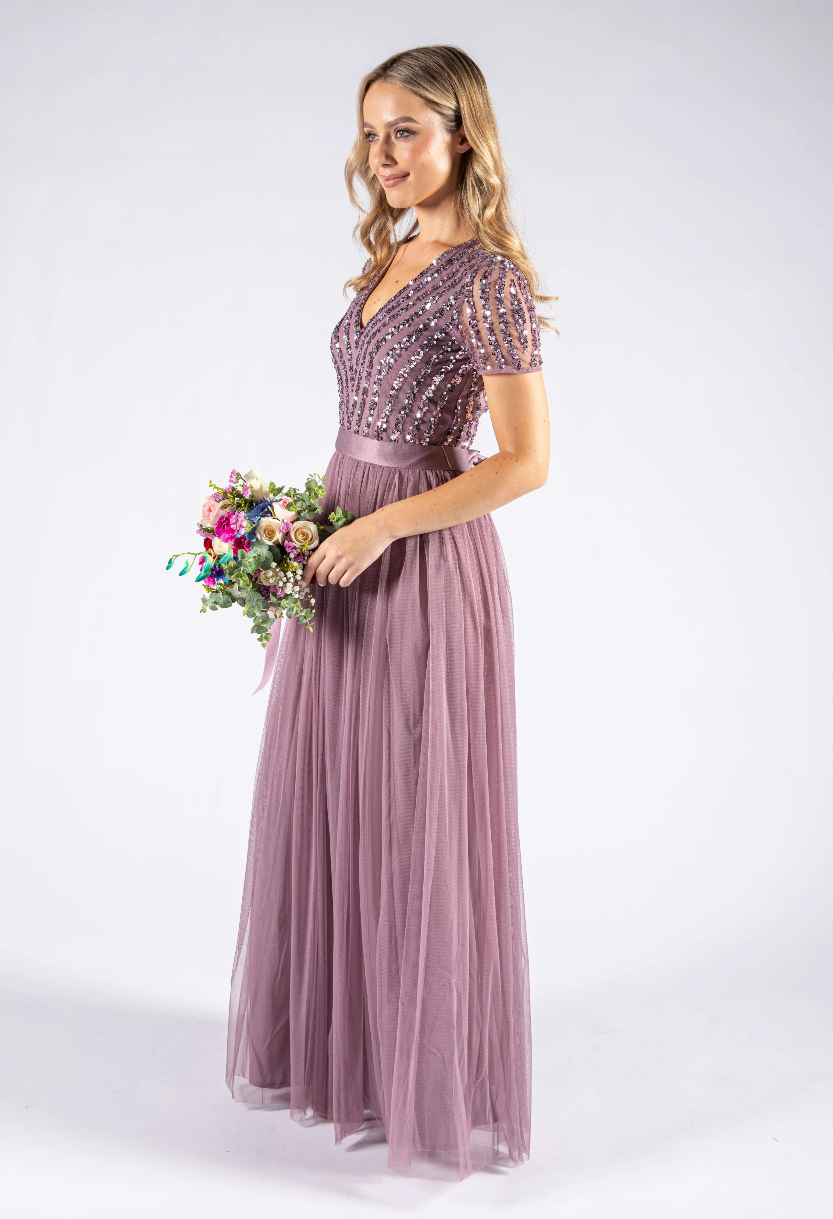 Maya Embellished Maxi Dress With Sash Belt - Image 13