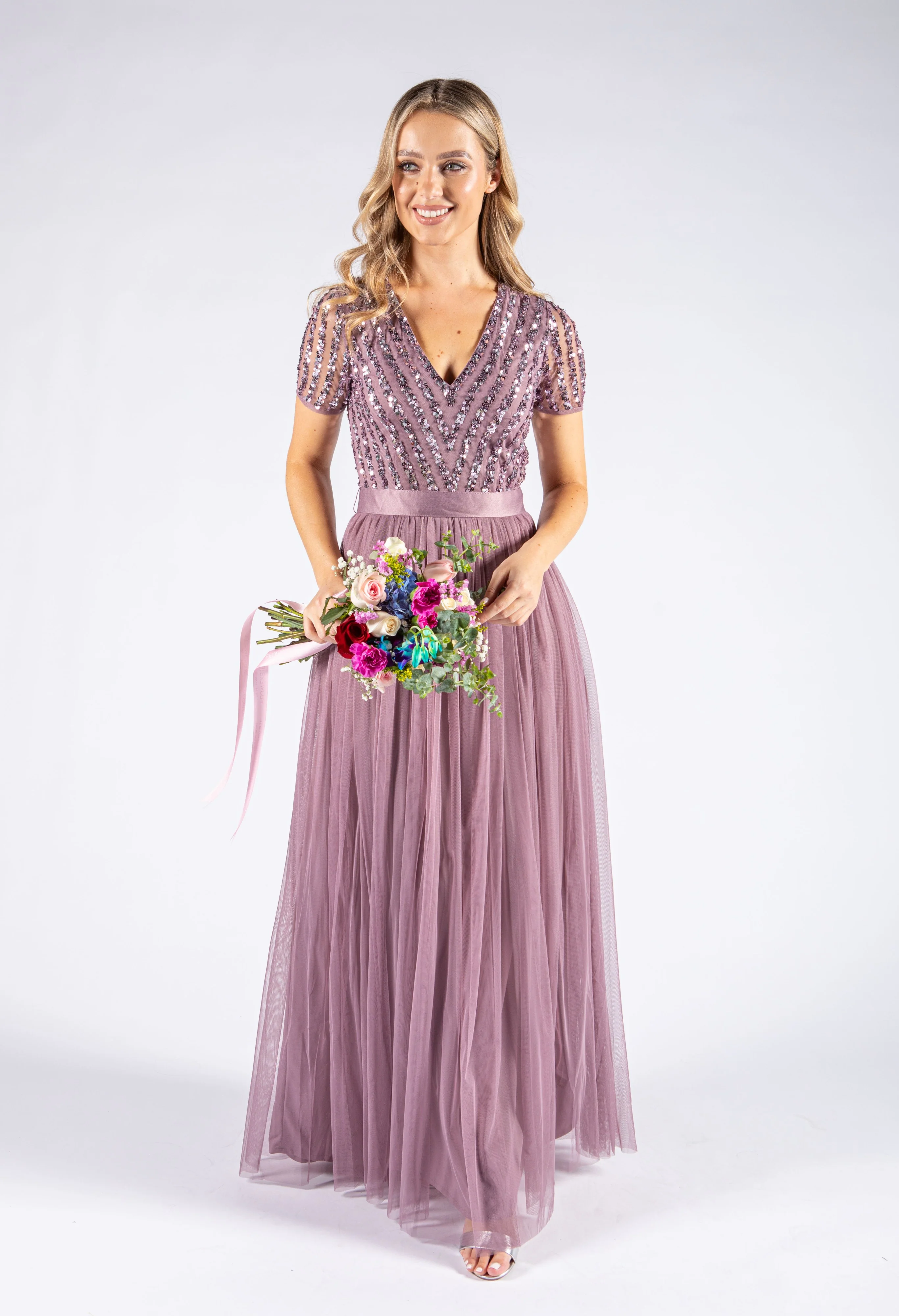 Maya Embellished Maxi Dress With Sash Belt - Image 15
