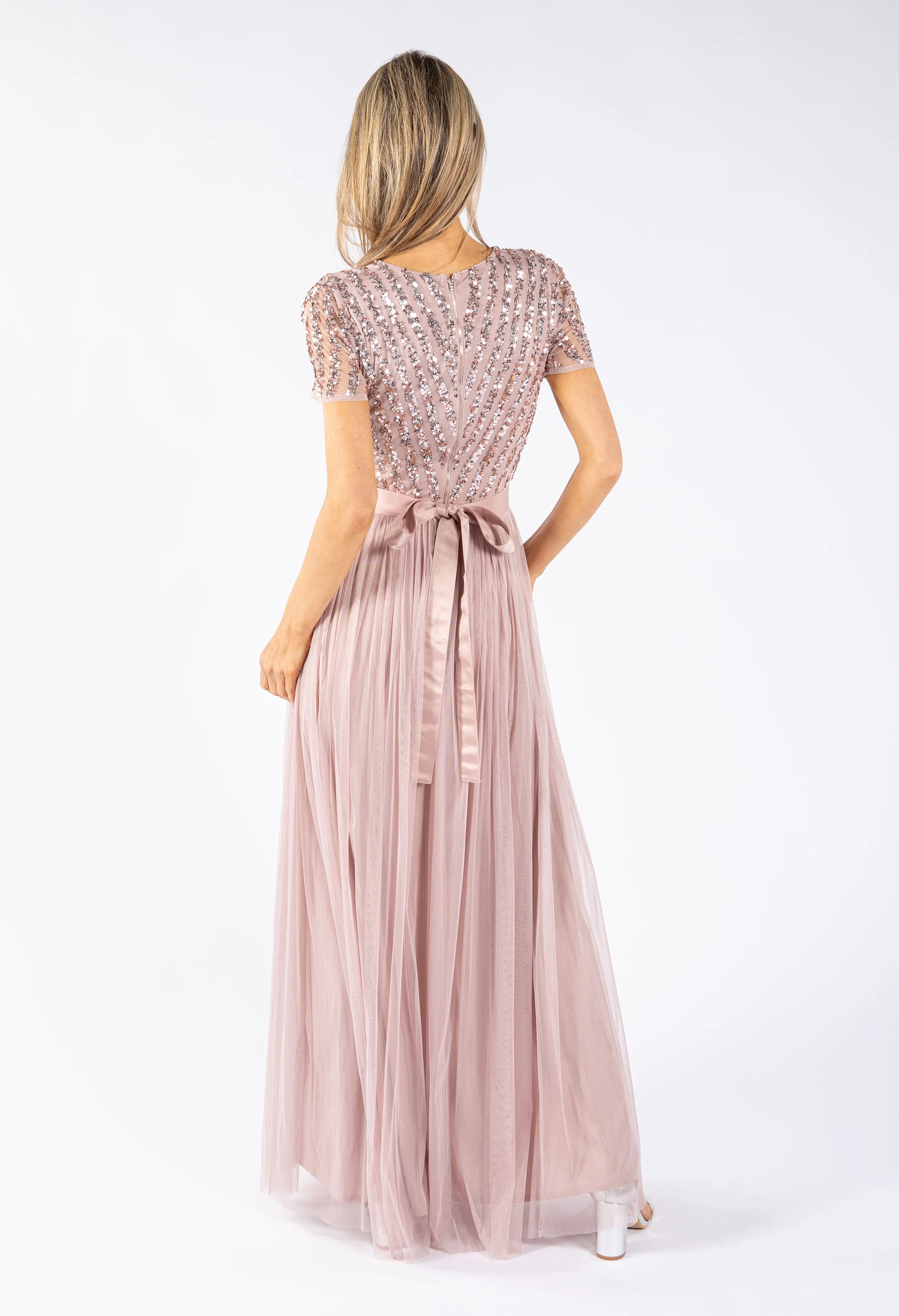Maya Embellished Maxi Dress With Sash Belt - Image 9