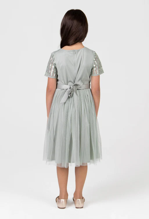 Mini Maya Stripe Embellished Midi Dress With Bow - Image 11