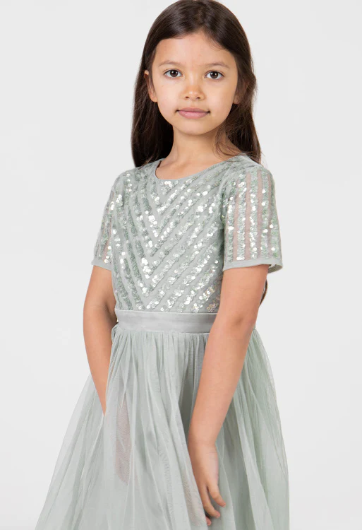 Mini Maya Stripe Embellished Midi Dress With Bow - Image 12