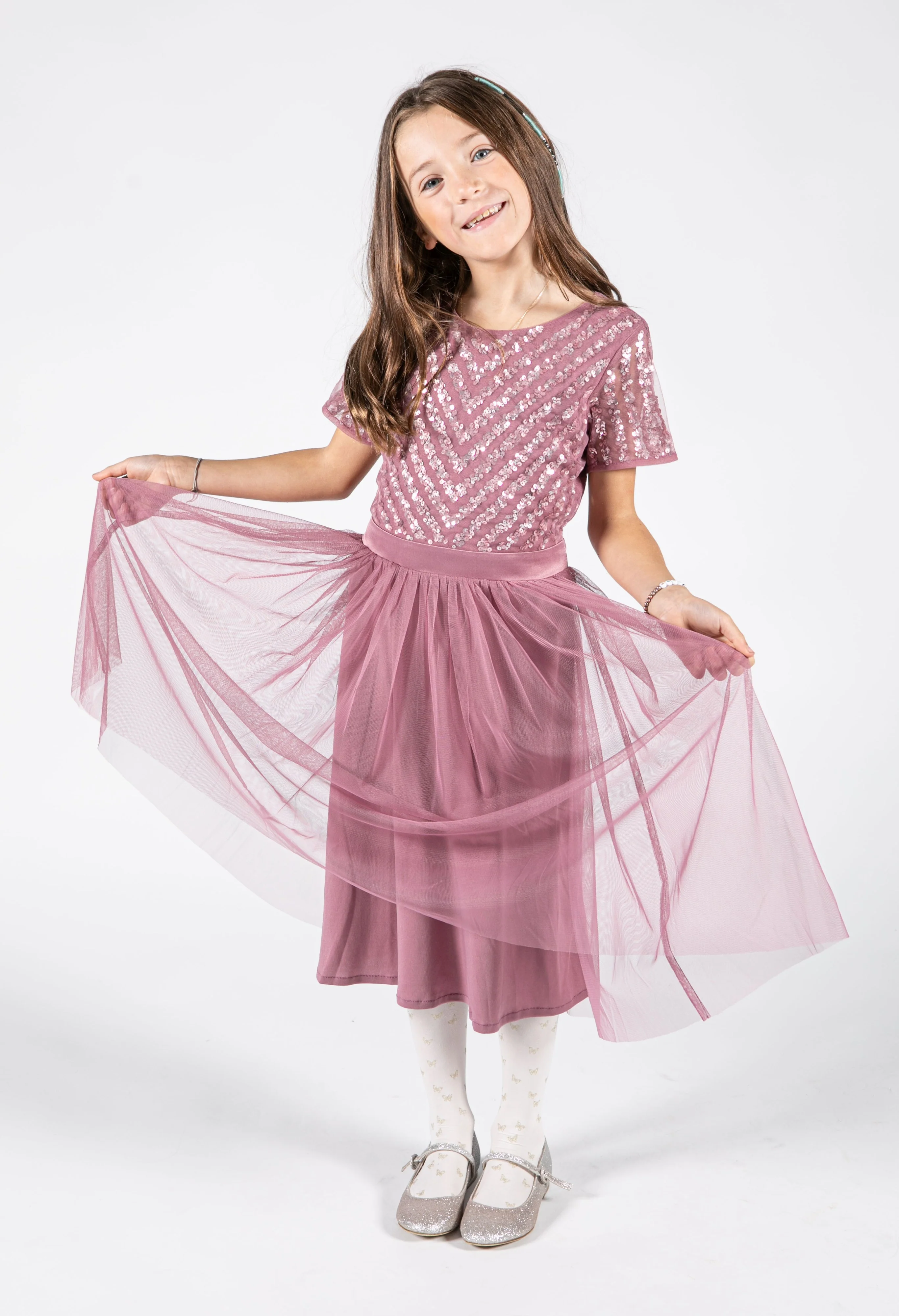 Mini Maya Stripe Embellished Midi Dress With Bow - Image 17