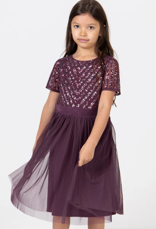 Mini Maya Stripe Embellished Midi Dress With Bow - Image 6