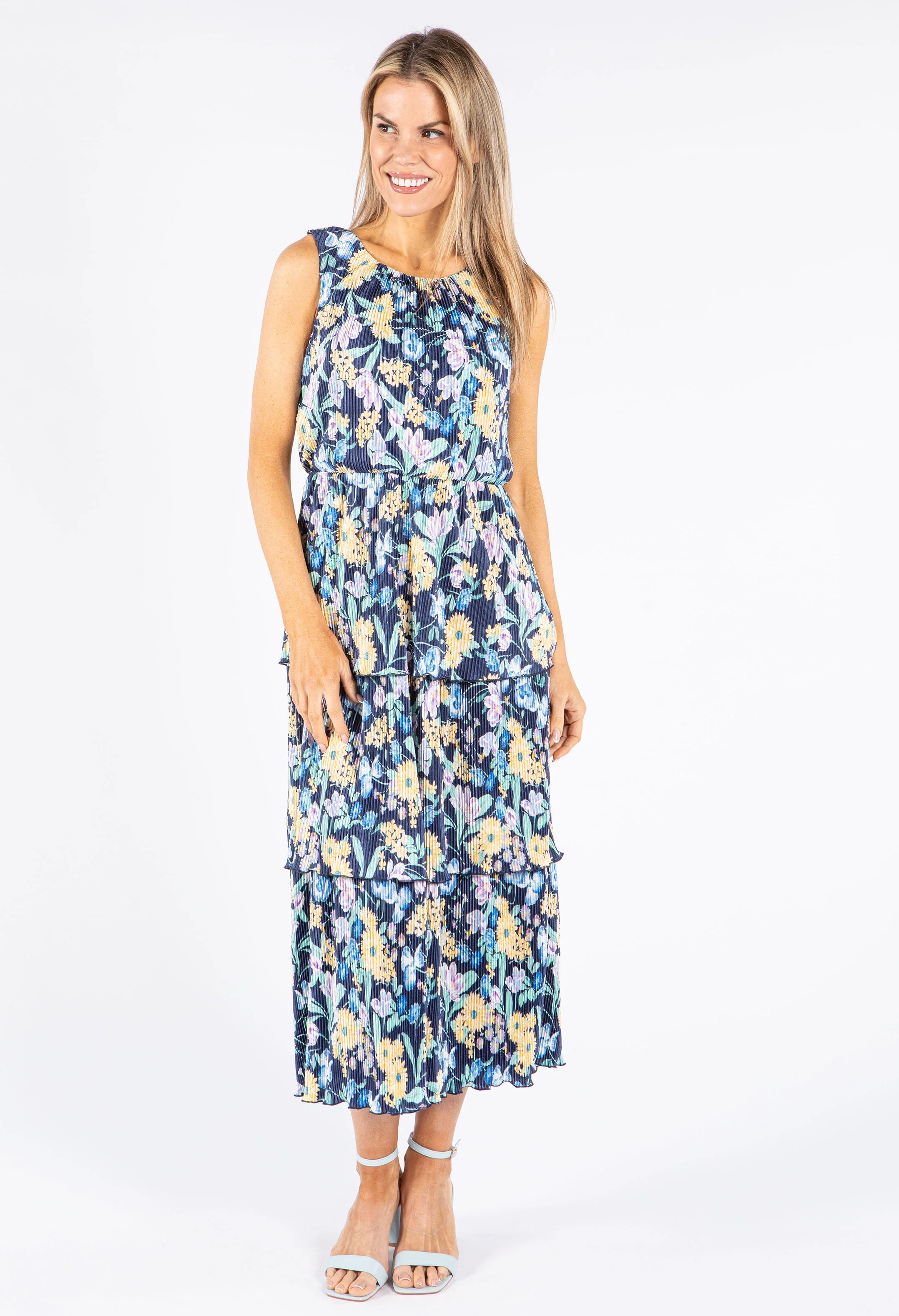 Plisse Blossom Midi Dress - Image 3