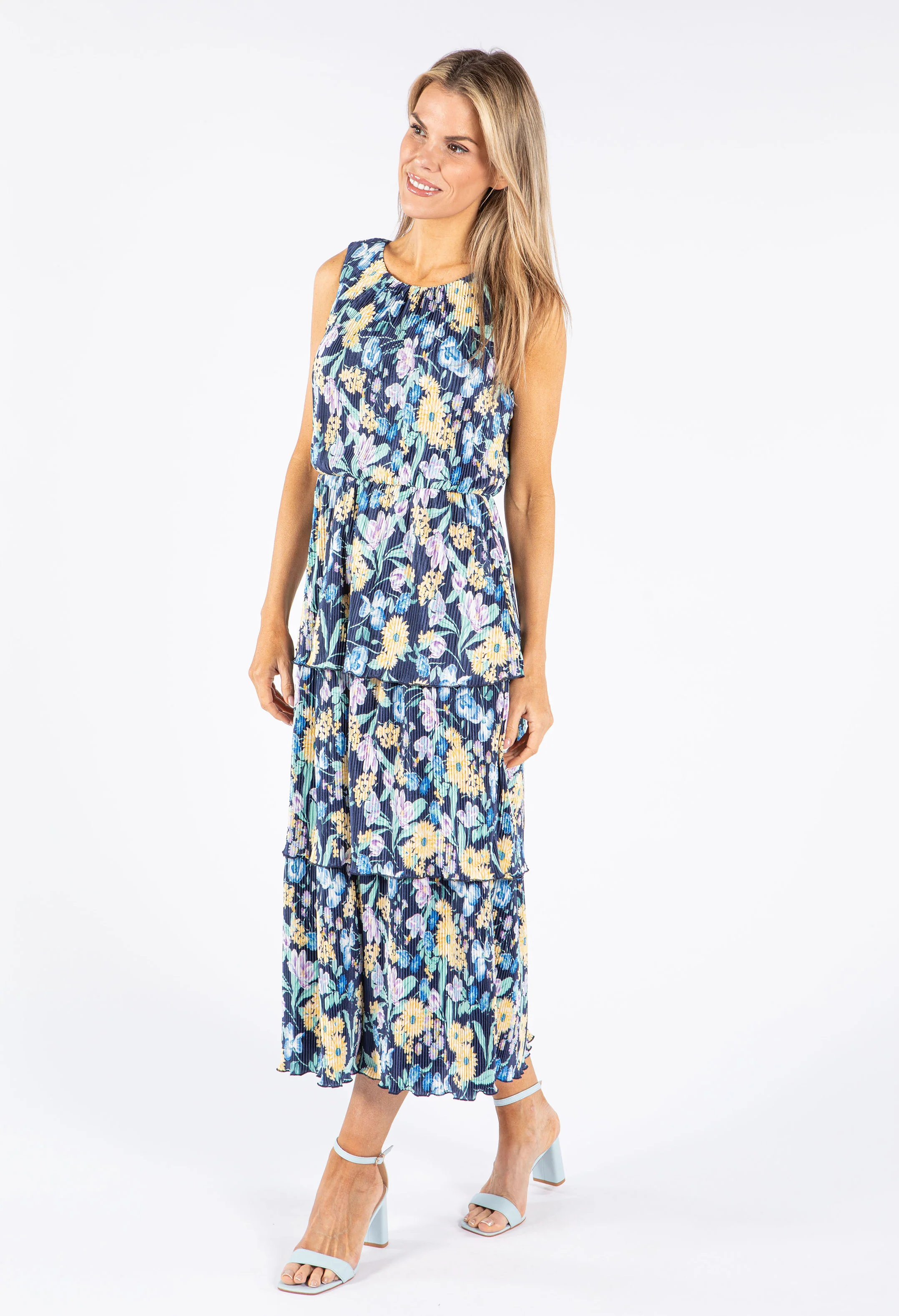 Plisse Blossom Midi Dress - Image 4