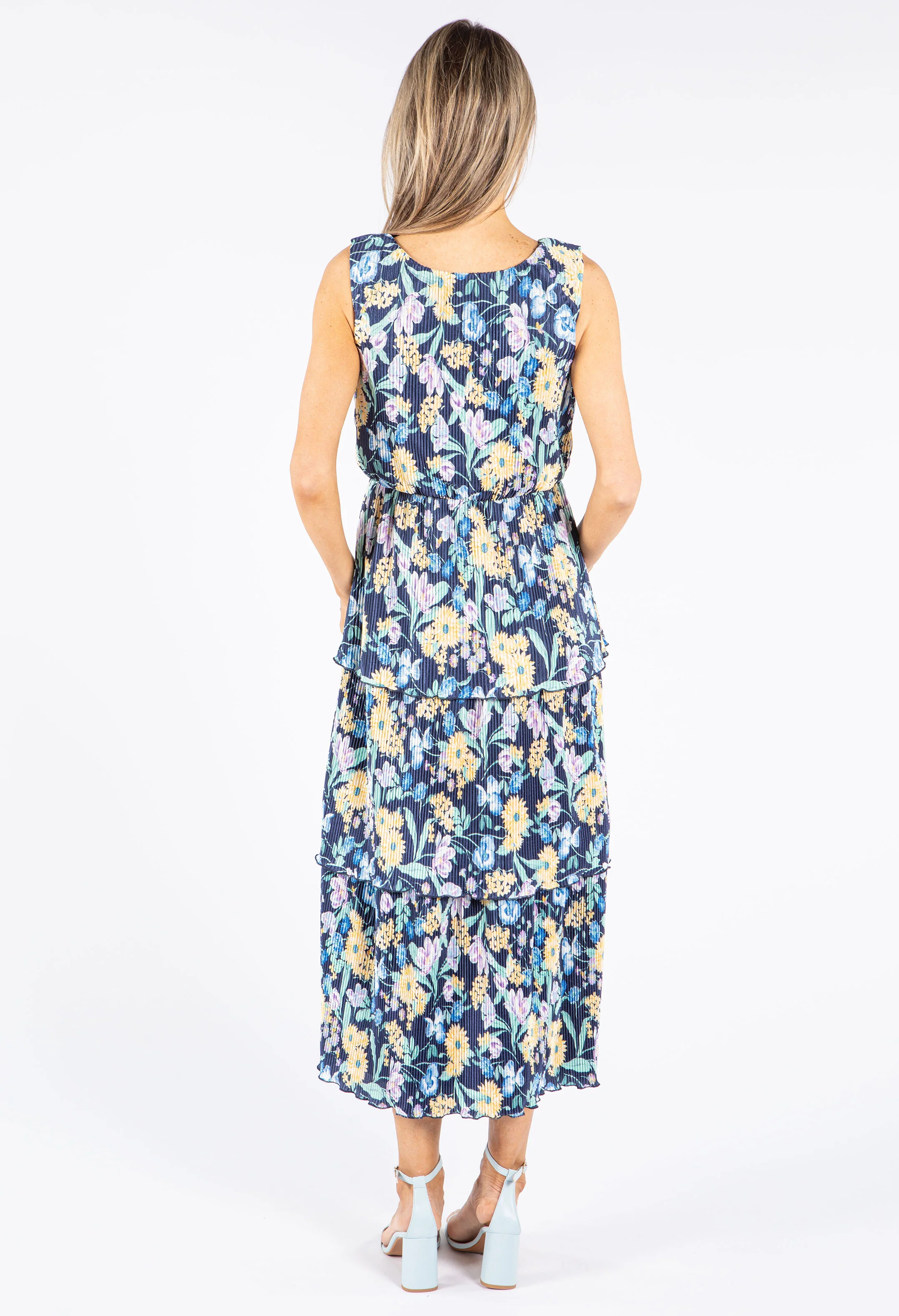 Plisse Blossom Midi Dress - Image 5