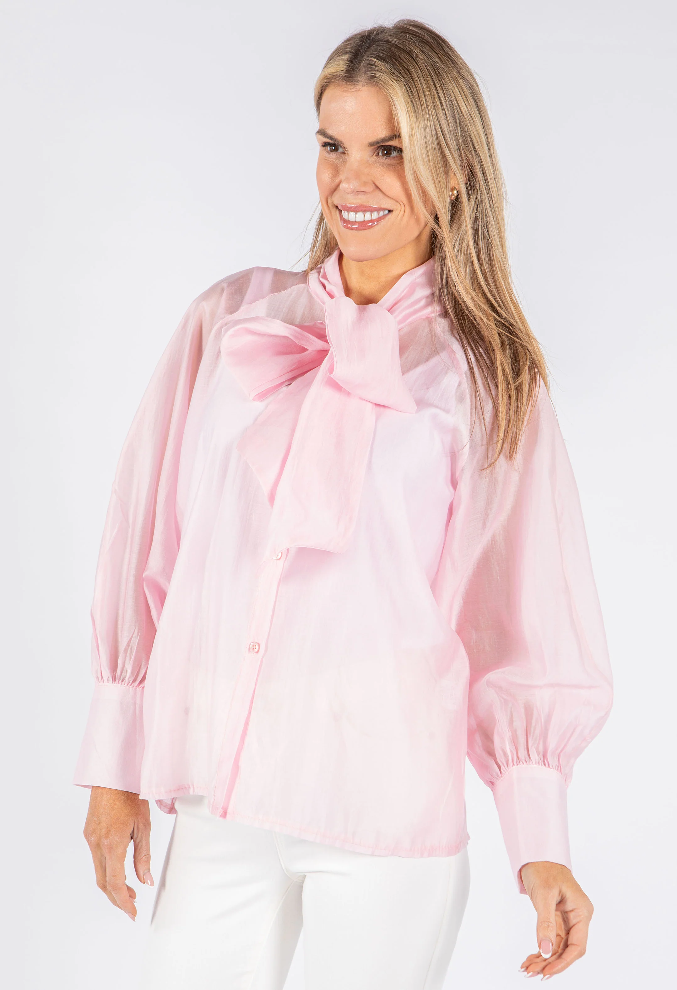 Pussy Bow Tencel Blouse - Image 11