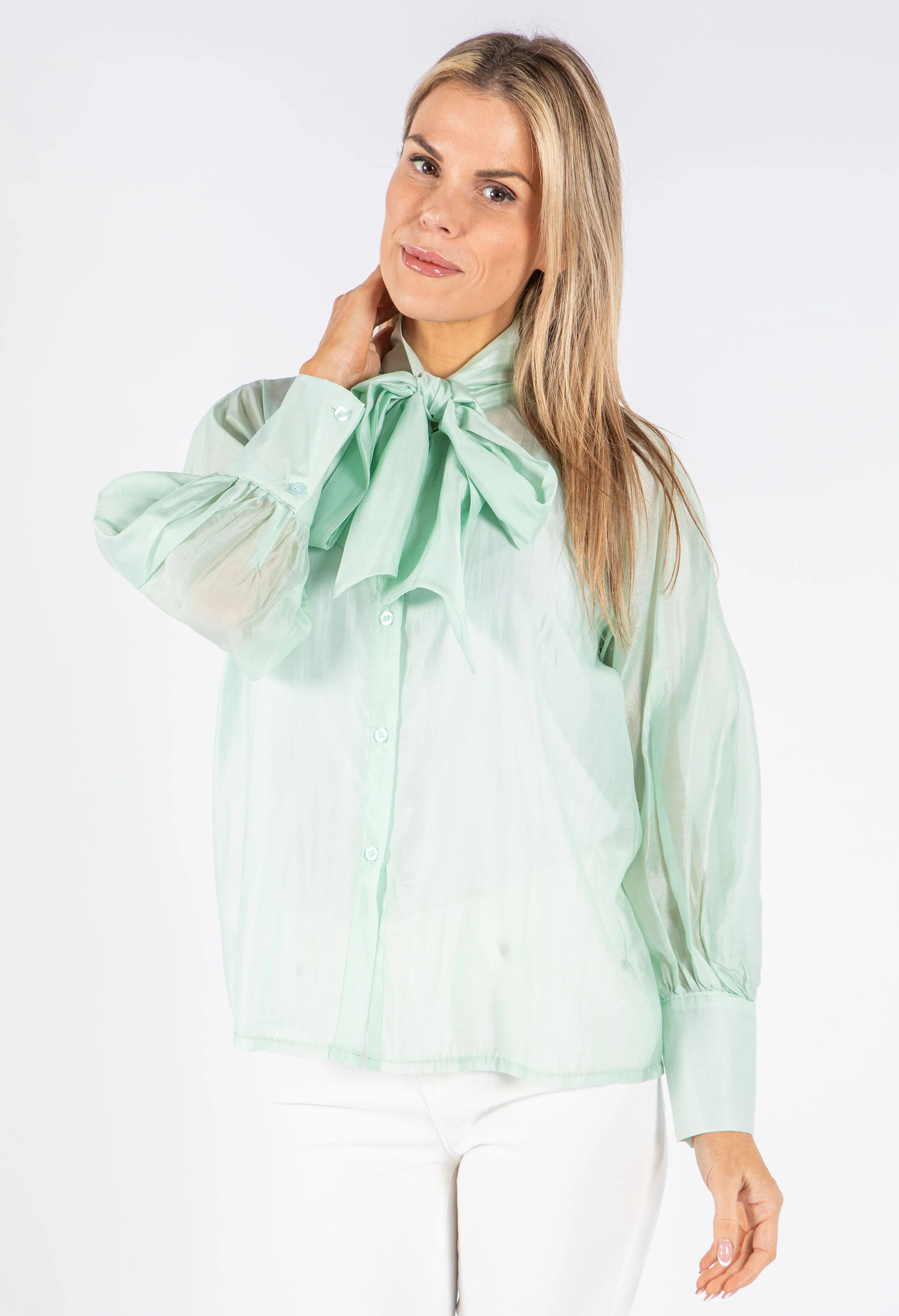 Pussy Bow Tencel Blouse - Image 14