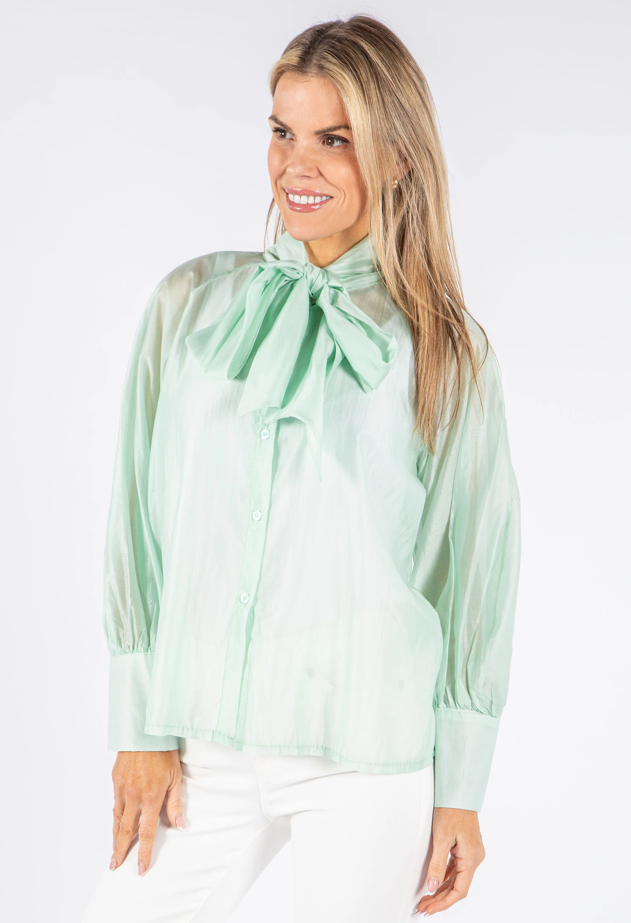 Pussy Bow Tencel Blouse - Image 15