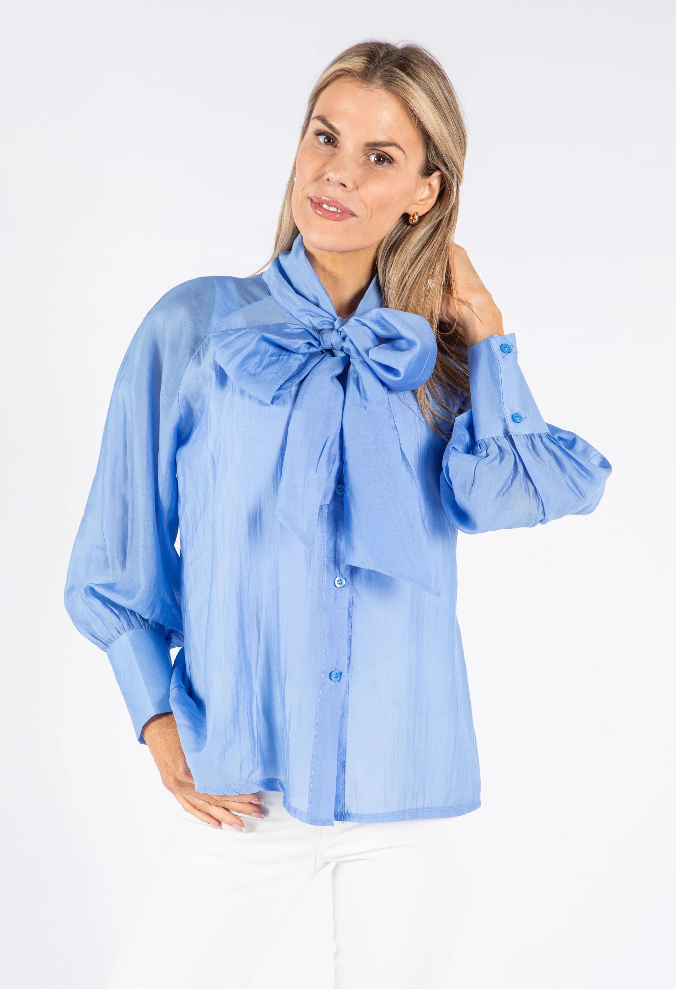 Pussy Bow Tencel Blouse - Image 4