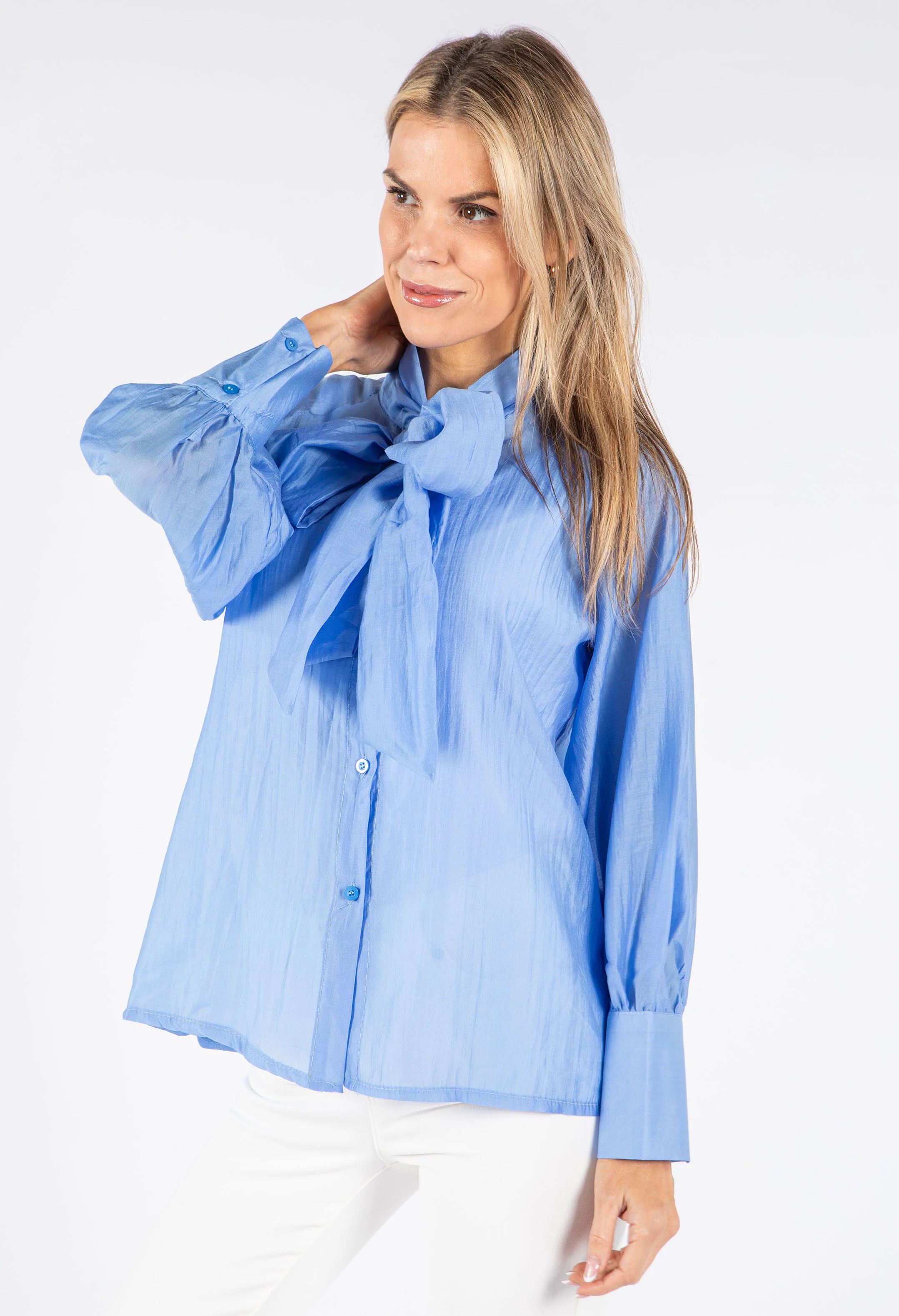 Pussy Bow Tencel Blouse - Image 5