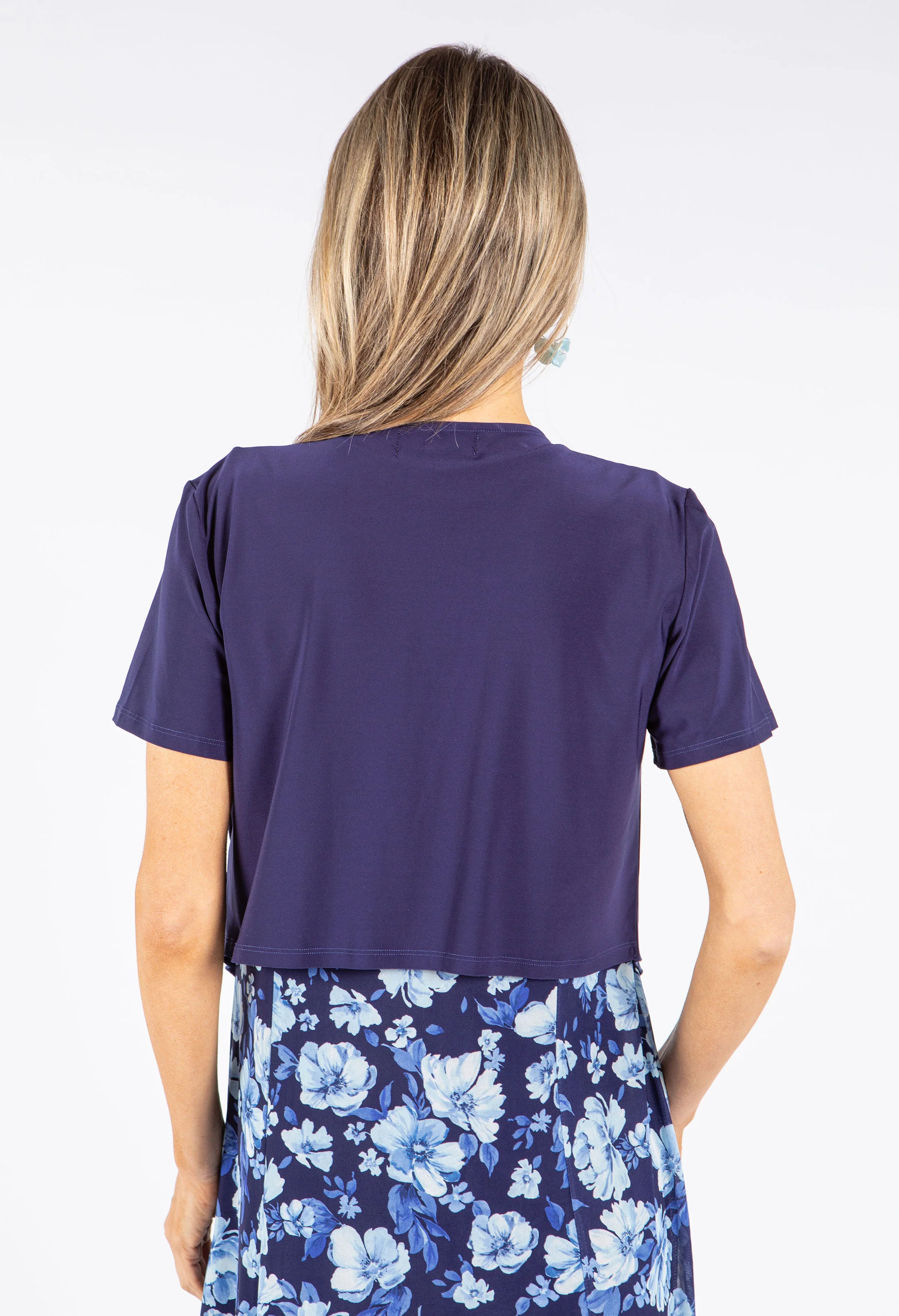 Floral Dress and Short Sleeve Shawl Two Piece - Image 5