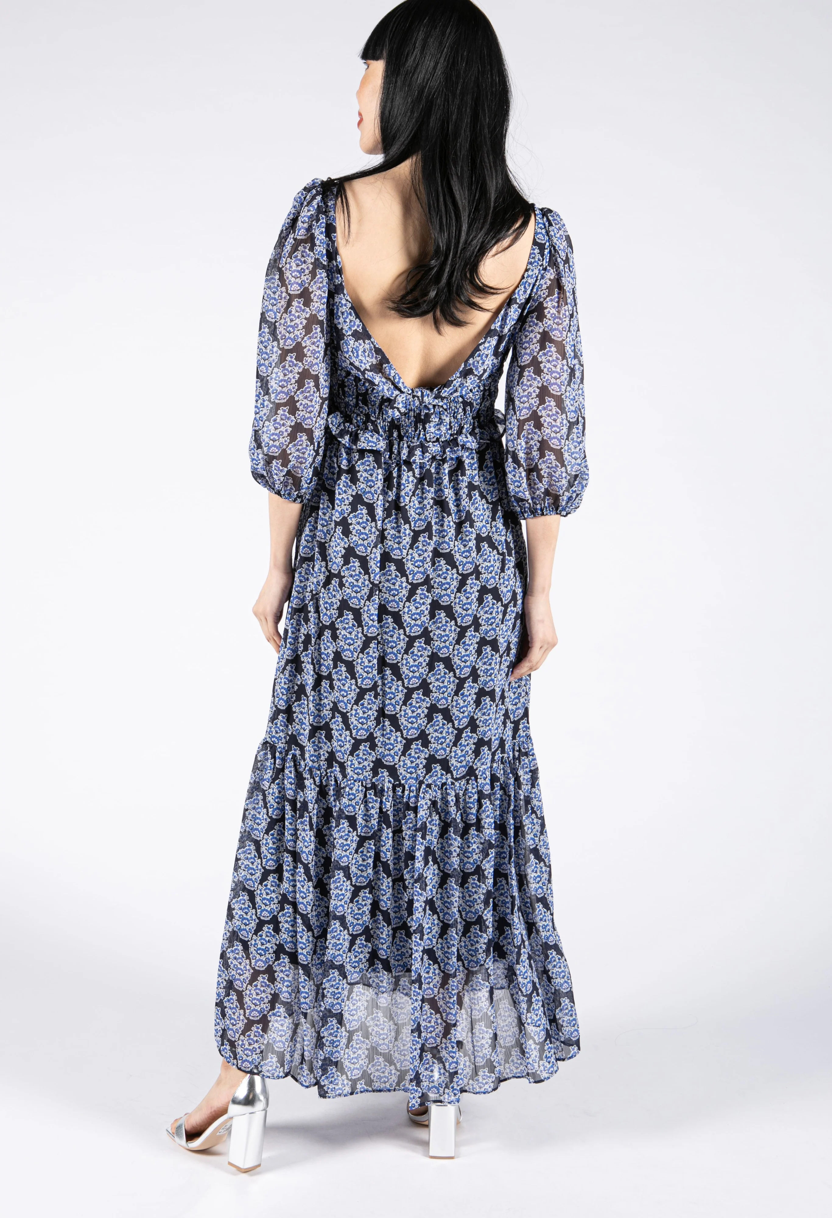 Smocking Bodice Tie Back Dress - Image 3