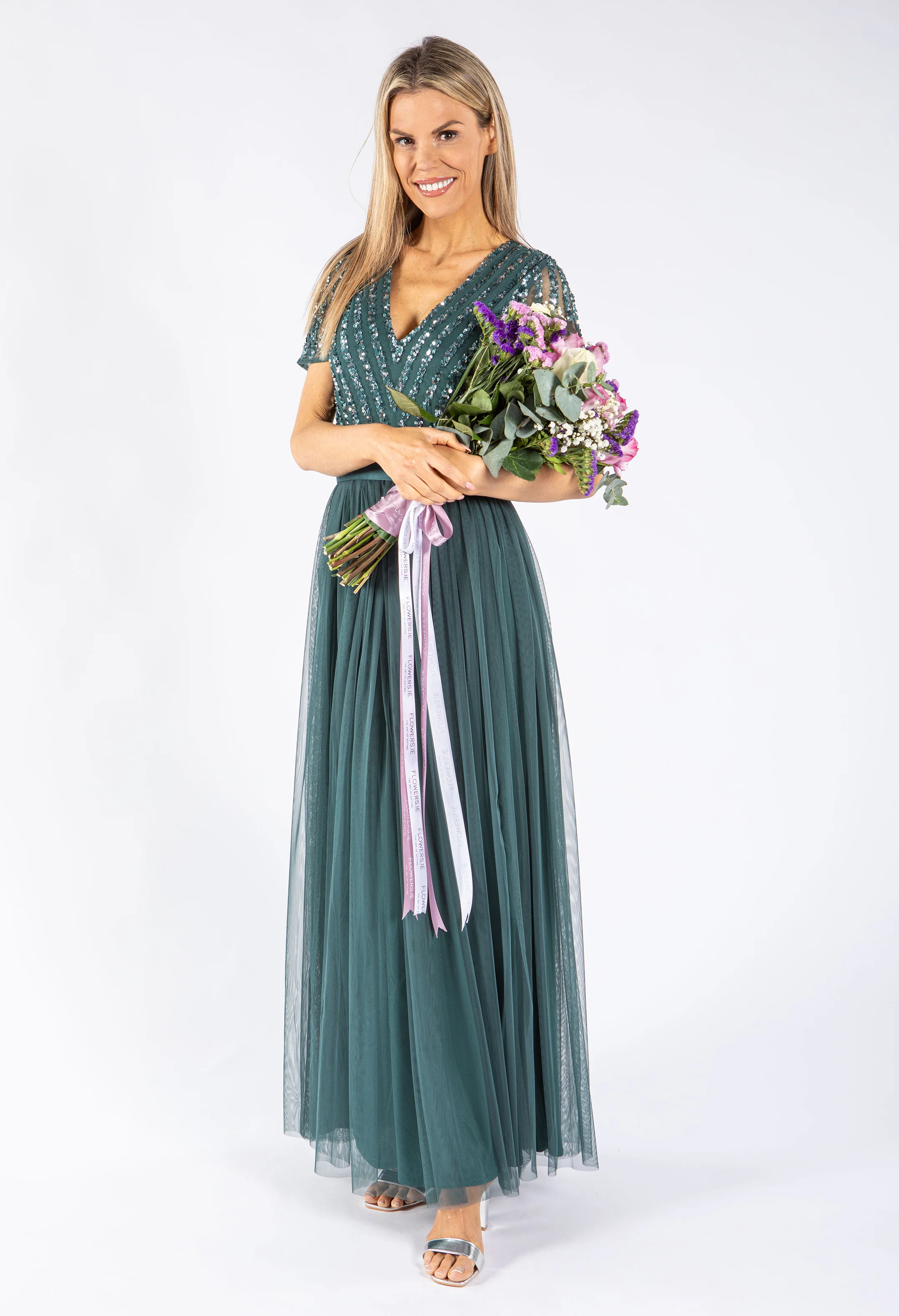 STRIPE EMBELLISHED MAXI DRESS WITH SASH BELT - Image 15