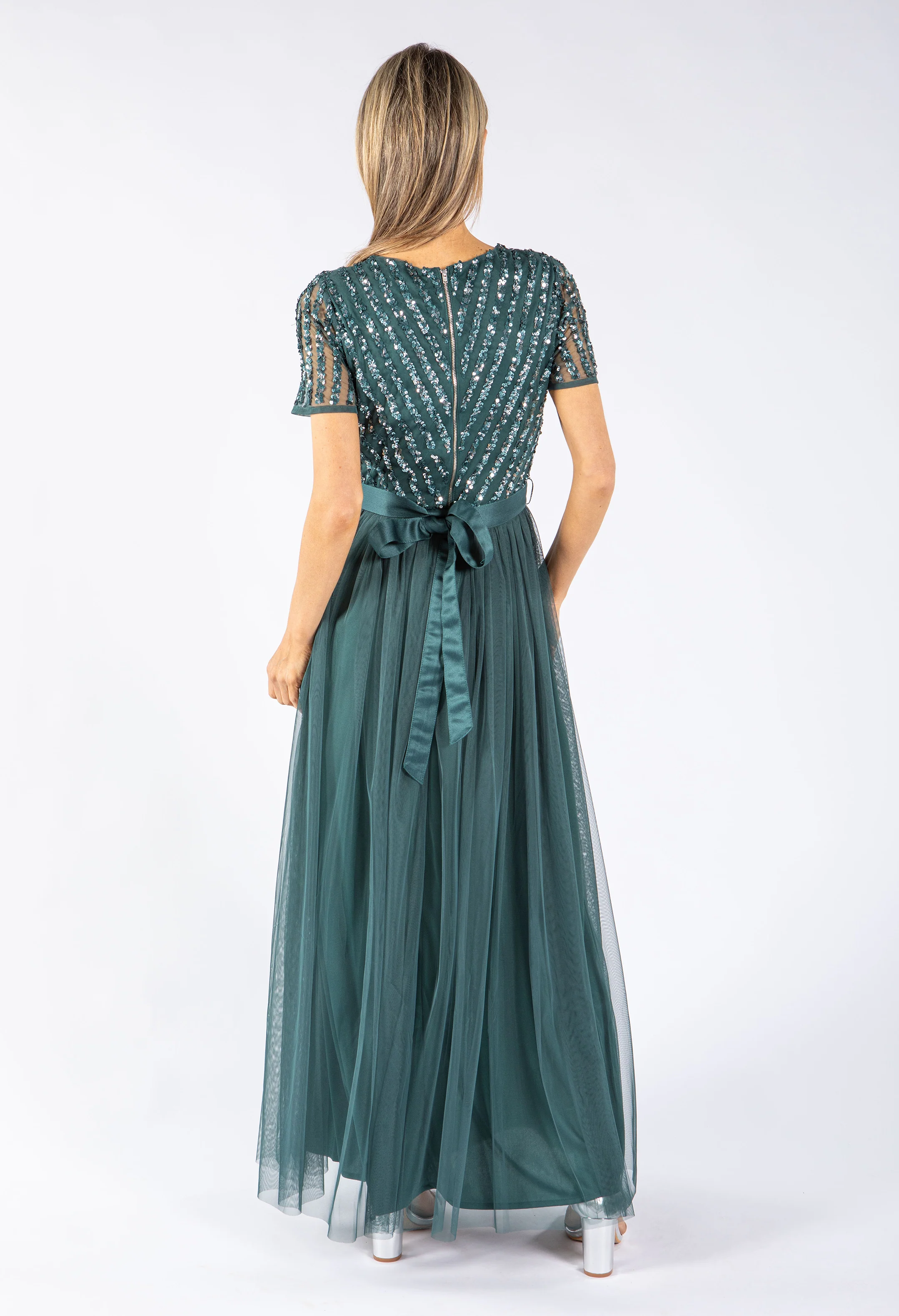 STRIPE EMBELLISHED MAXI DRESS WITH SASH BELT - Image 18