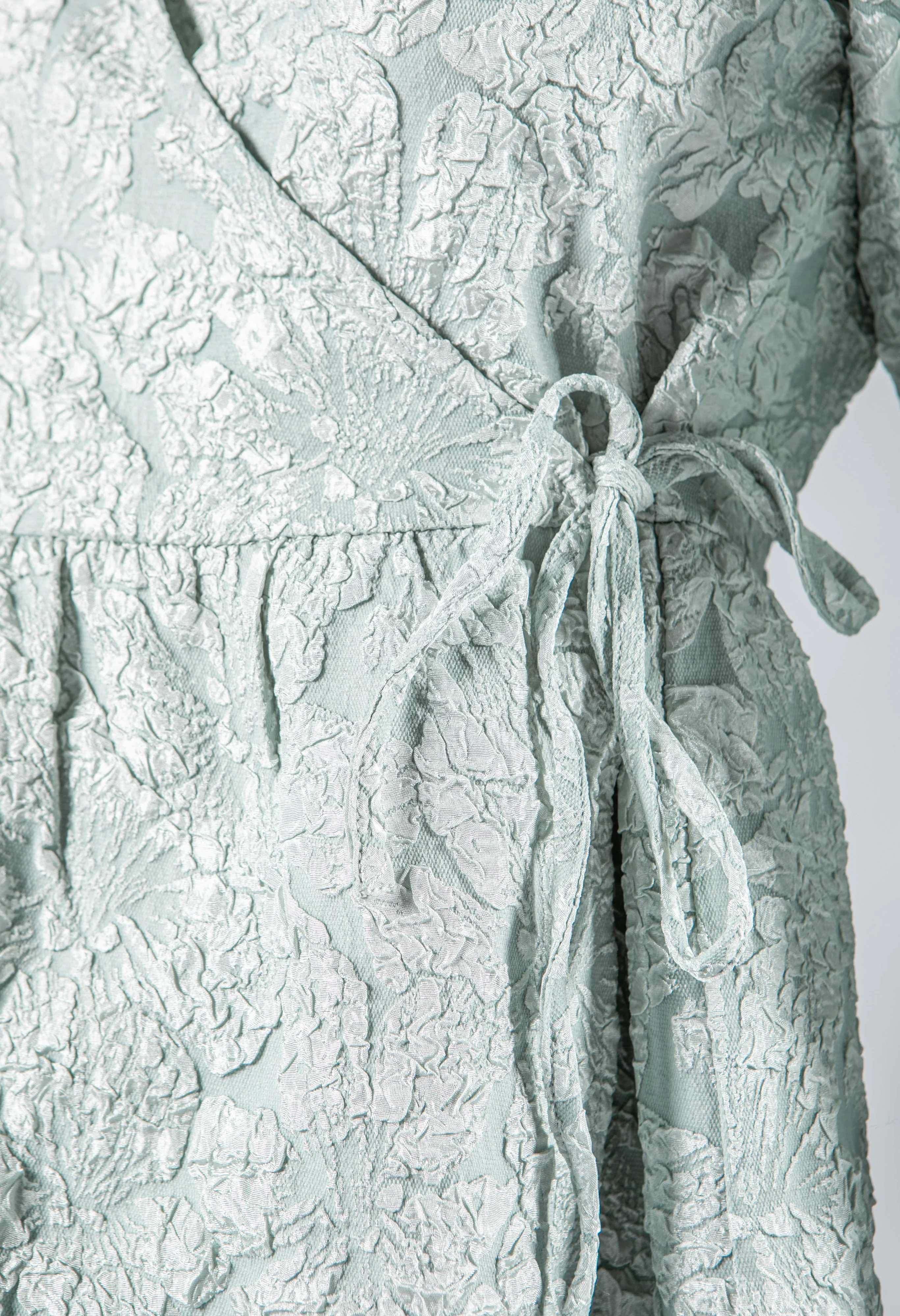 Textured Short Wrap Dress - Image 5