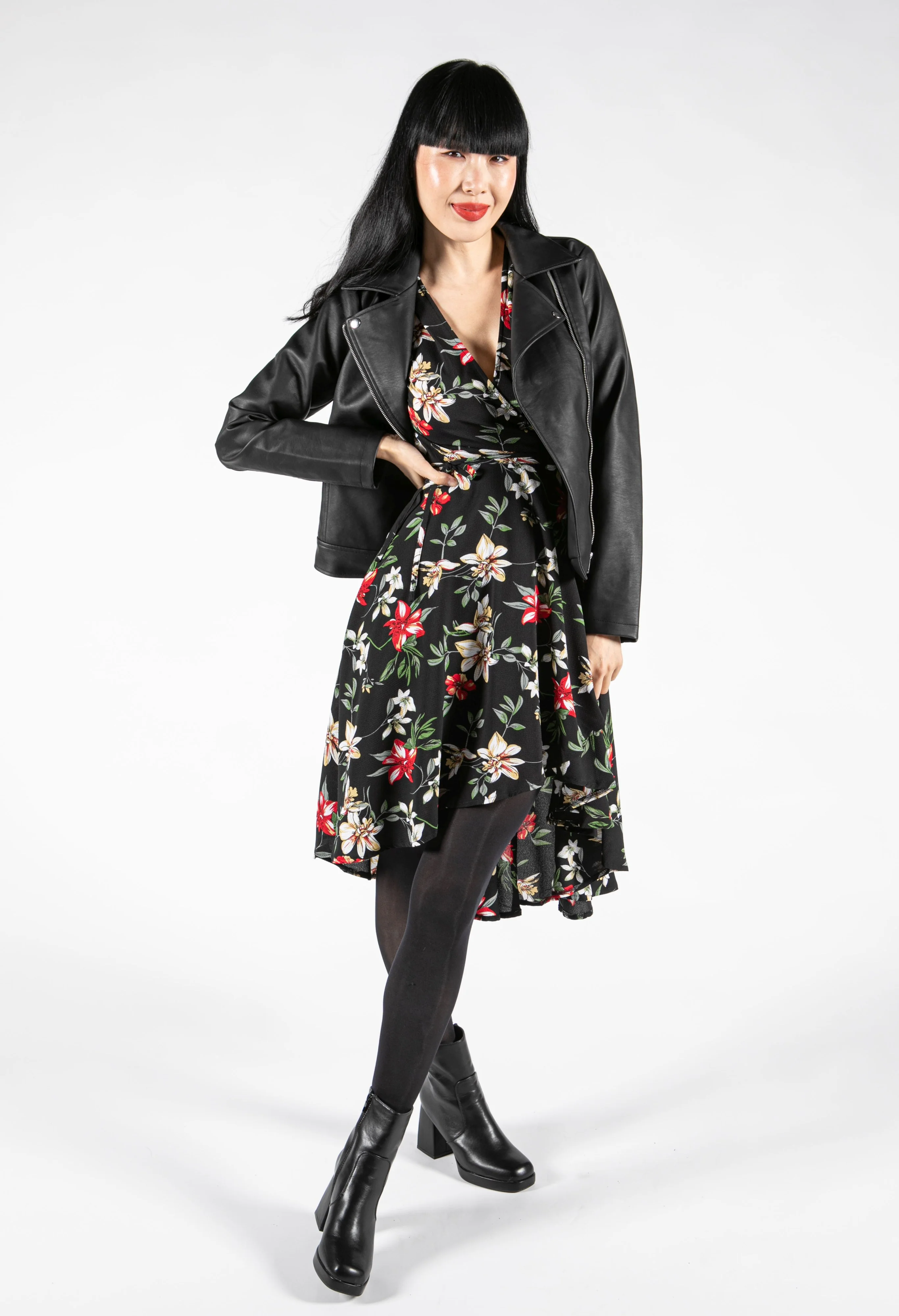 Winter Blossom Wrap Dress - Image 5