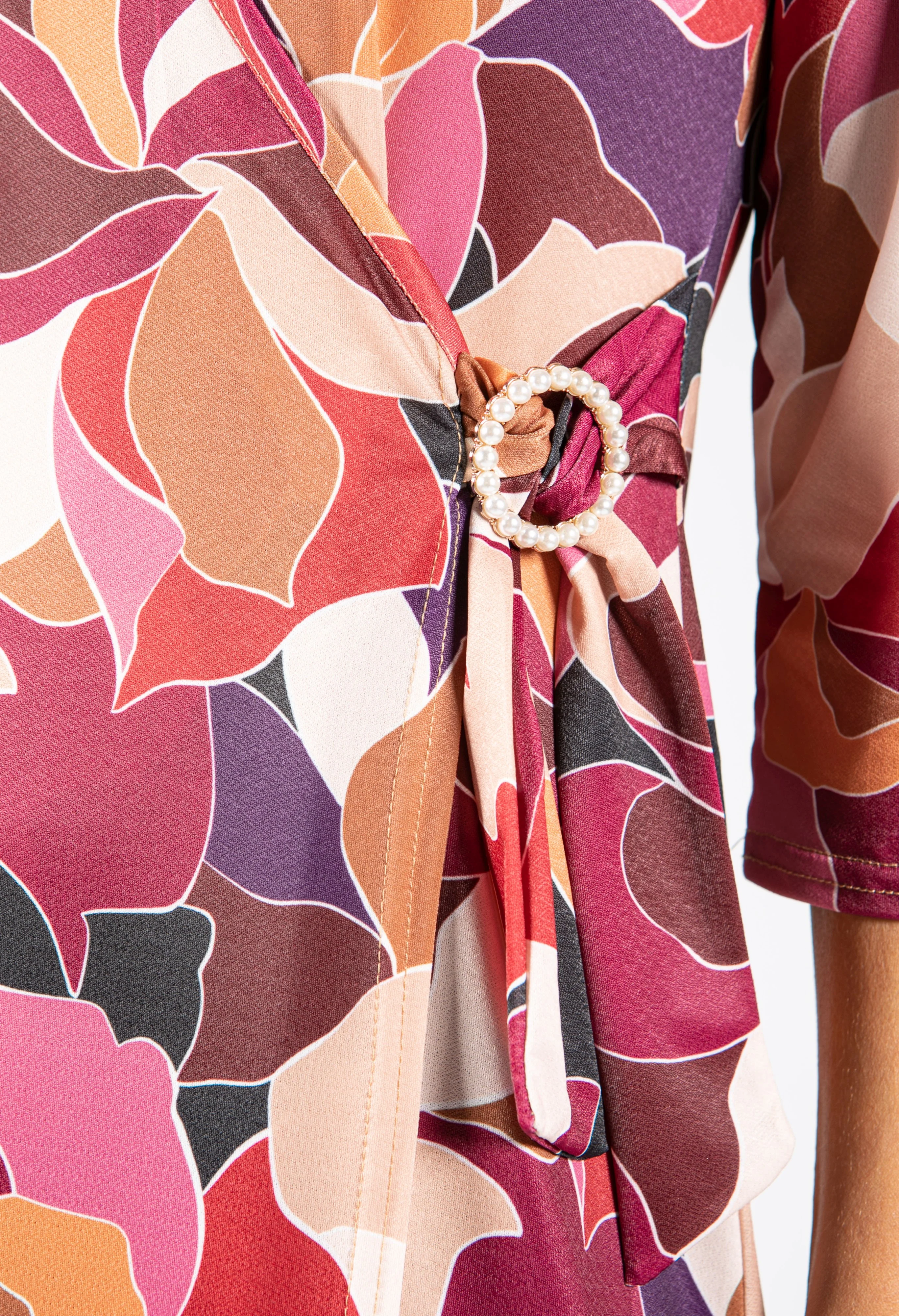 Wrap Style Ring Detail Dress - Image 4